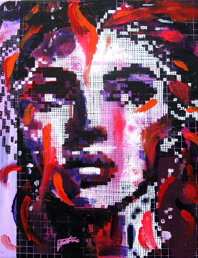 Tableau street art petit format Alone – NICOLAS JESBAC – 30 × 40 cm