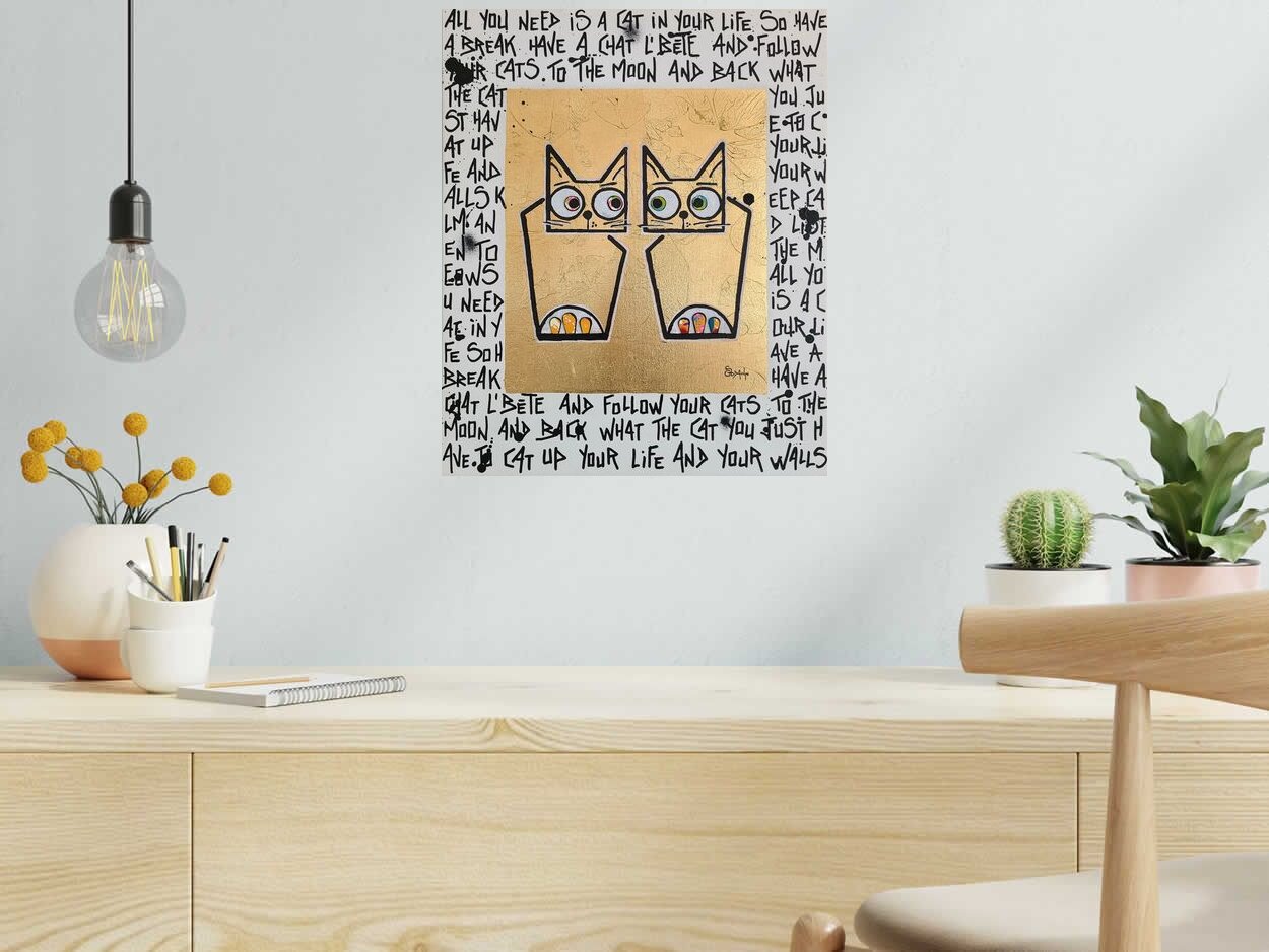 Tableau Je t'aime. Moi aussi je t'aime de Stephanie Godann dans un intérieur – 38 × 46 cm