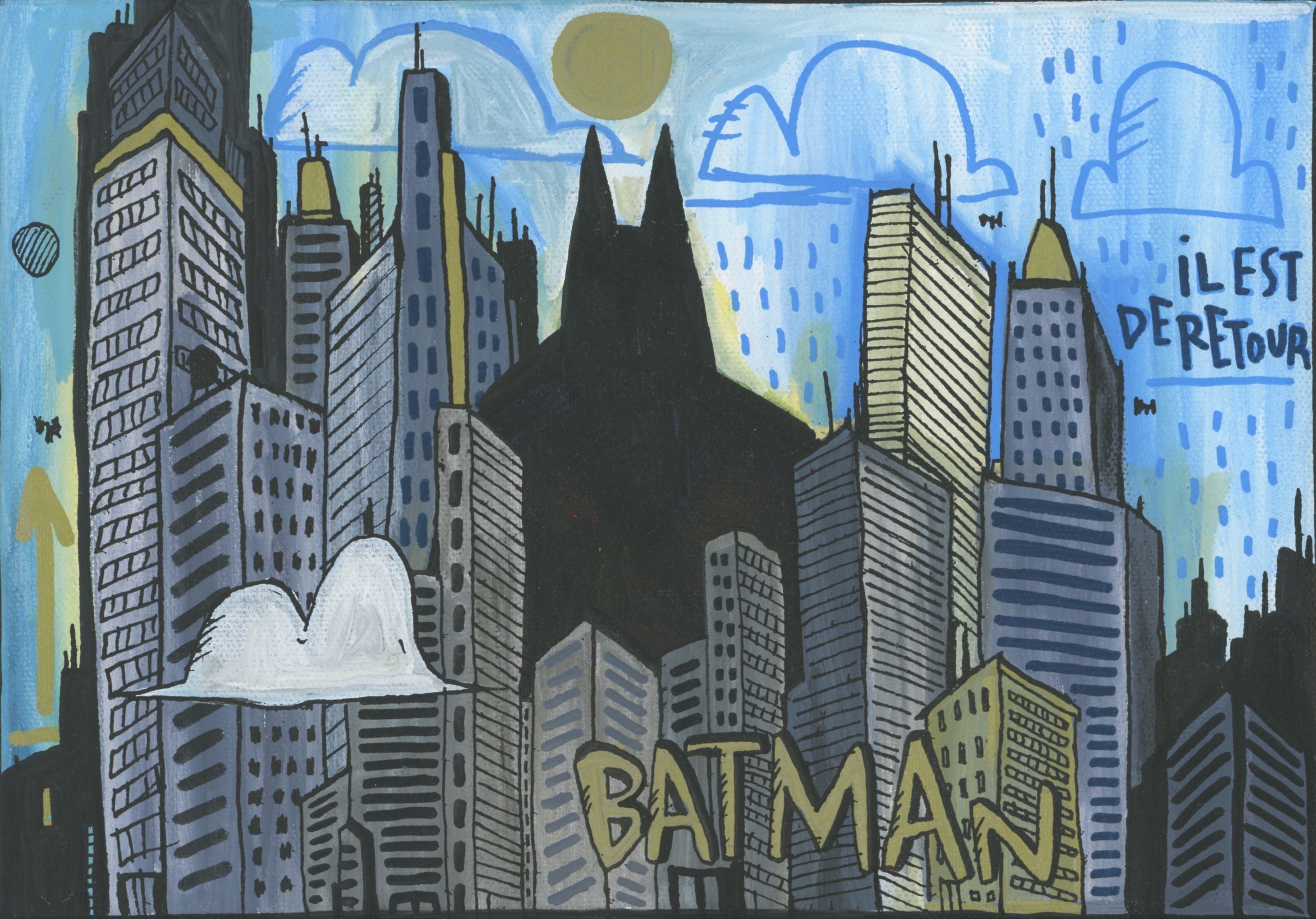 Tableau street art petit format Batman – TAREK – 27 × 19 cm