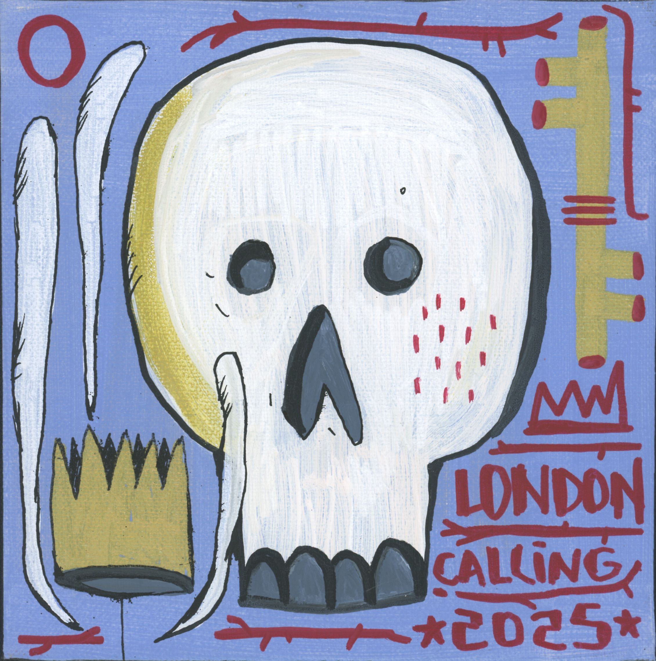 Tableau street art petit format London Calling – TAREK – 20 × 20 cm