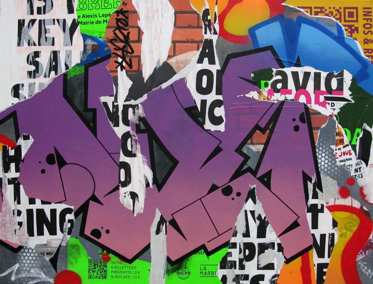 Tableau street art très grand format Green light – KENY – 130 × 97 cm