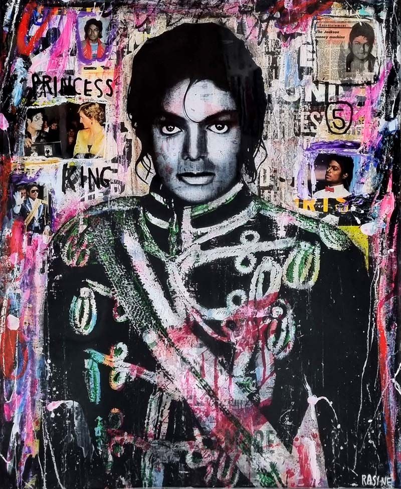 Tableau de THIERRY RASINE a pour titre  Michael style street pop art, street art dim : THIERRY RASINEprix:1200
