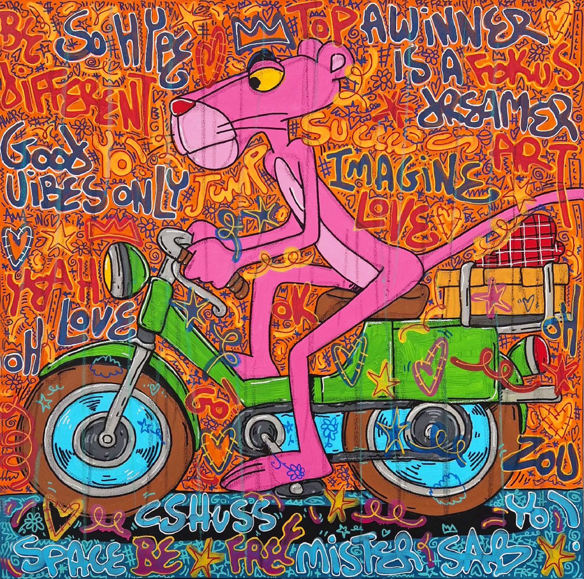 Tableau de RICO SAB a pour titre  A winner is a dreamer style street pop art, street art dim : RICO SABprix:950