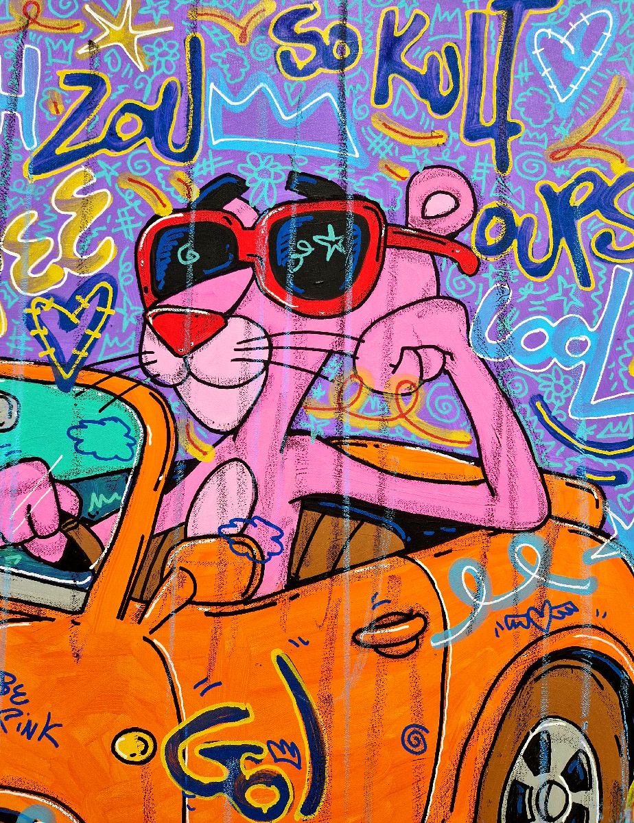 Tableau de RICO SAB a pour titre  So kult Pink Panthere style street pop art, street art dim : RICO SABprix:950