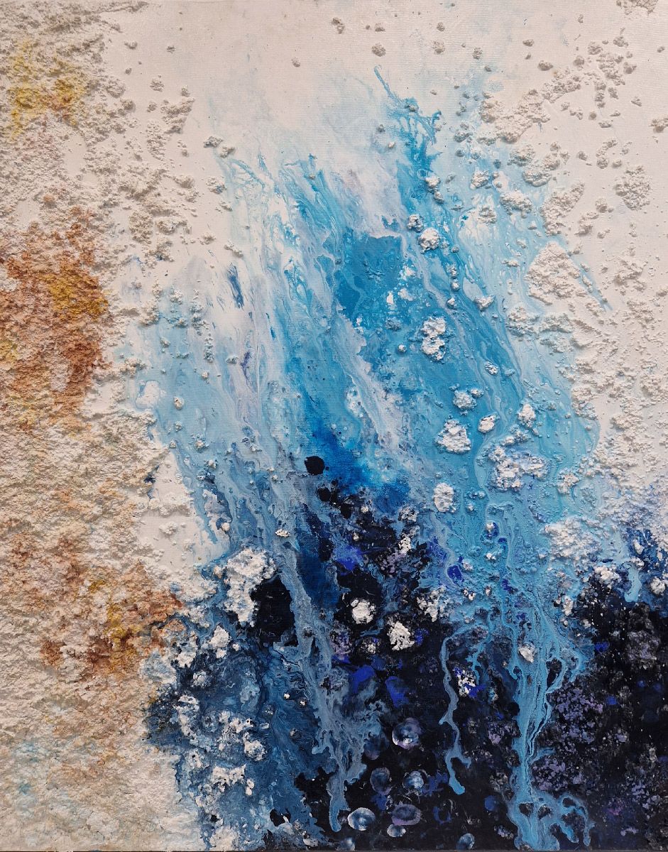Tableau de Philippe Boliviera a pour titre  Aqua Blue Dephs style figuratif dim : Philippe Bolivieraprix:700
