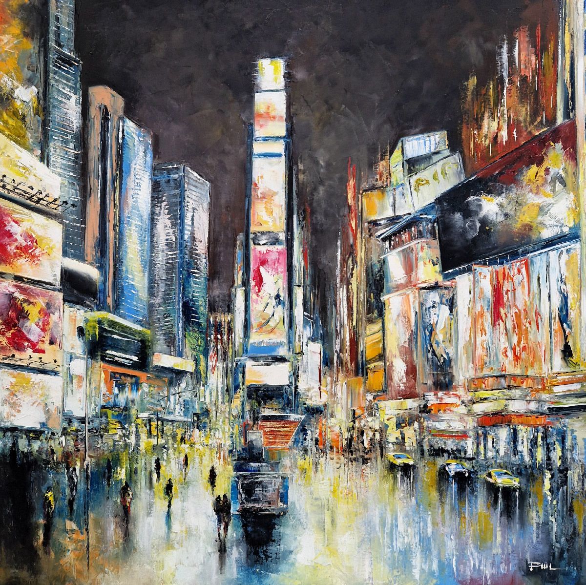 Tableau de PHIL a pour titre  Shining Time Square - NY style figuratif dim : PHILprix:850