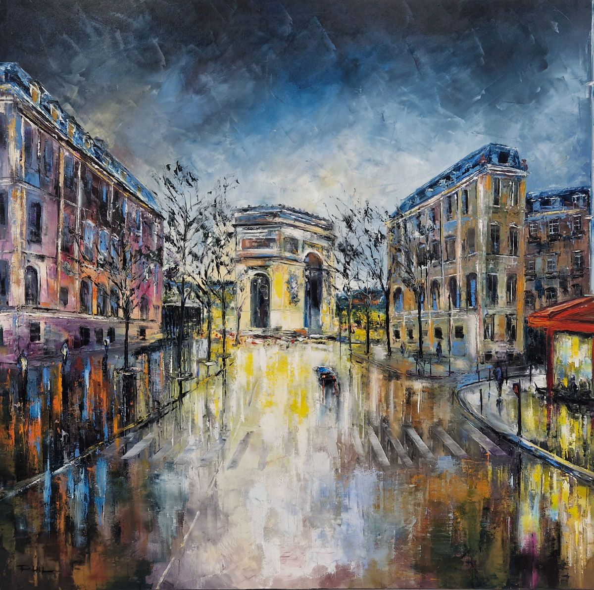 Tableau de PHIL a pour titre  L'arc de triomphe, Paris style figuratif dim : PHILprix:850