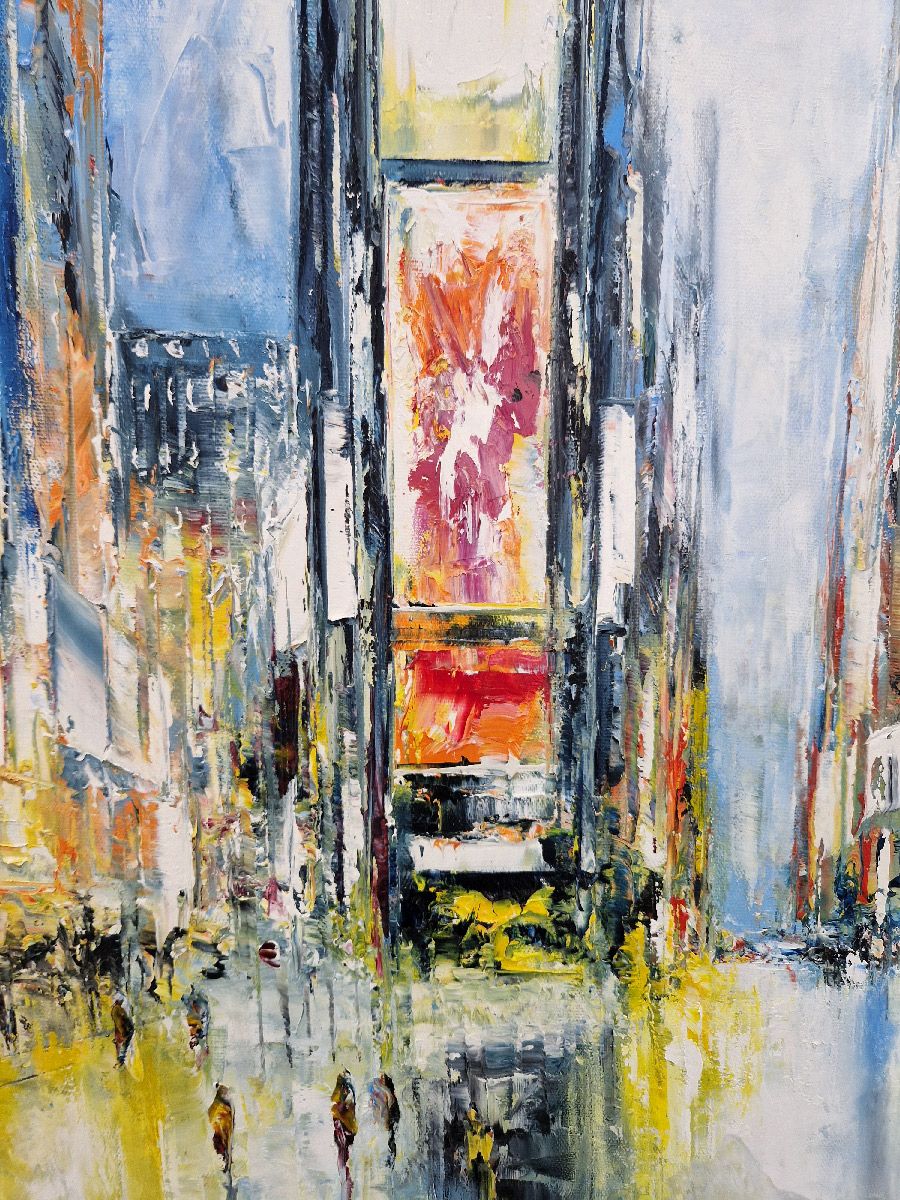 Tableau de PHIL a pour titre  Light in Times Square, NY style figuratif dim : PHILprix:850