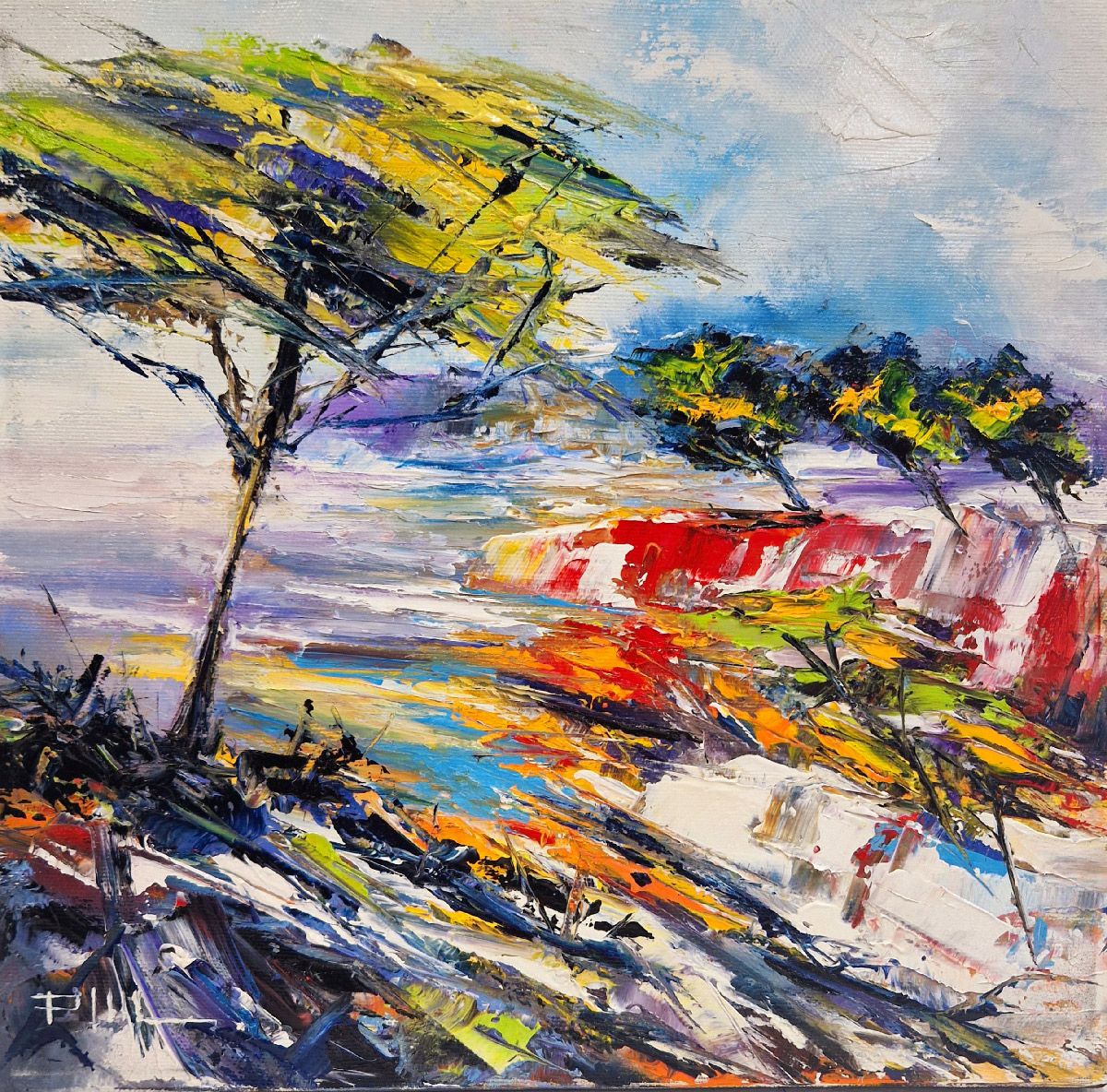 Tableau de PHIL a pour titre  Calanques style figuratif dim : PHILprix:200