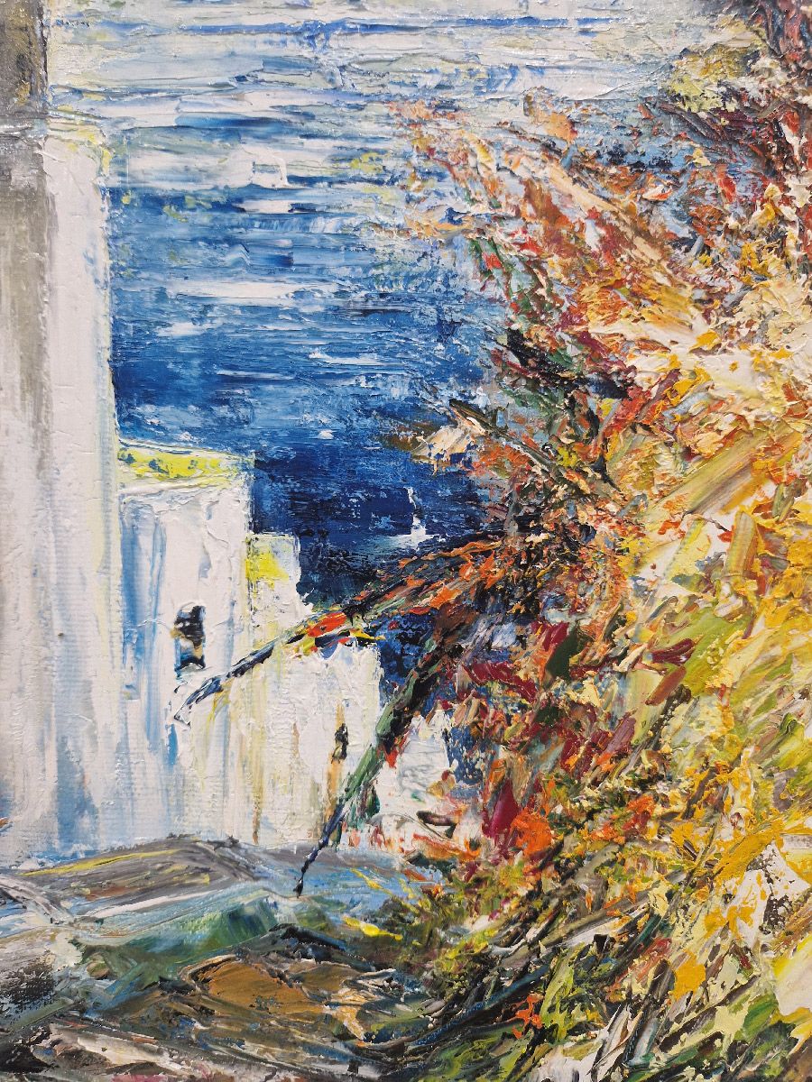 Tableau de PHIL a pour titre  Santorini Island style figuratif dim : PHILprix:350