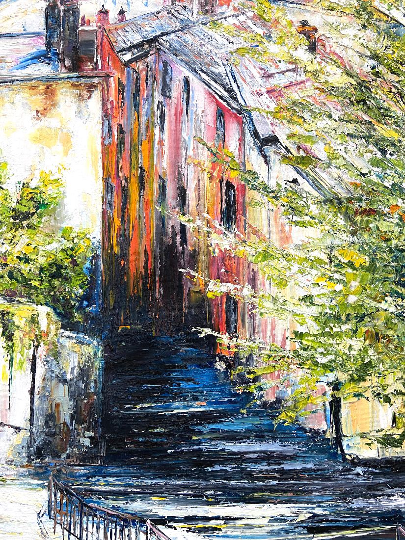 Tableau de PHIL a pour titre  Vue sur Lyon style figuratif dim : PHILprix:700