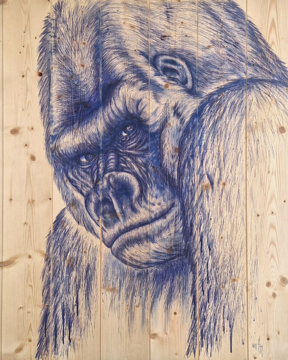 Tableau de ART HM a pour titre  Kong Bic style figuratif, graphique dim : ART HMprix:1000