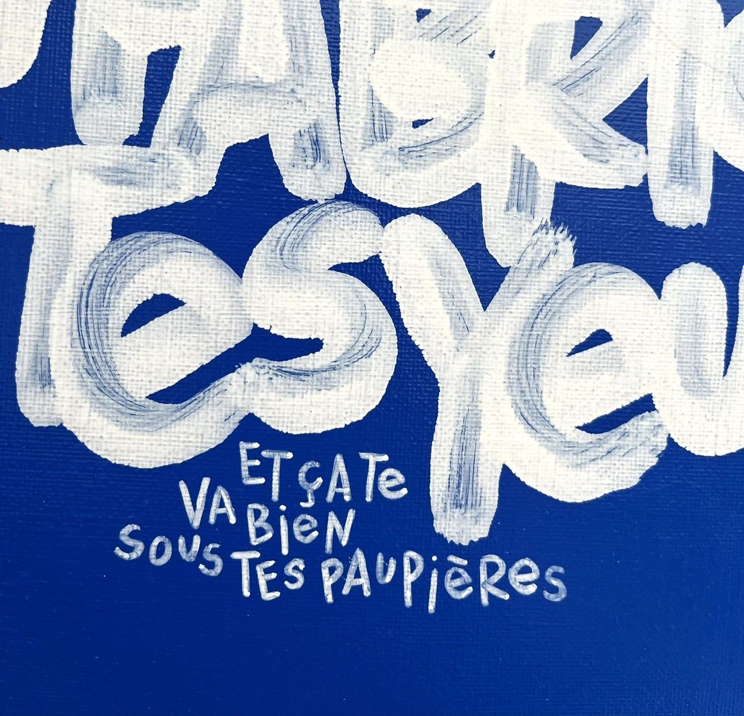 Tableau de L'OISEAU NOIR a pour titre  Tes yeux bleux style graphique dim : L'OISEAU NOIRprix:250