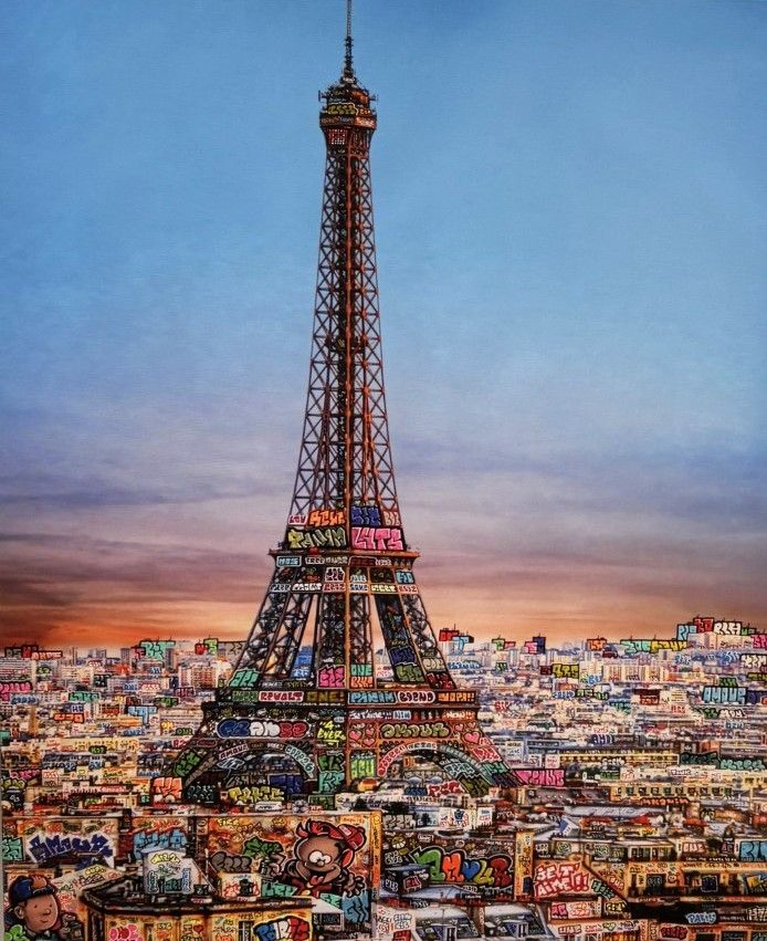 Editions d'art de BLACH a pour titre  PARIS JE T'AIME style graffiti, street pop art dim : BLACHprix:150