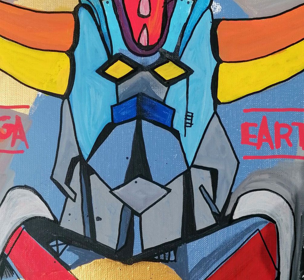 Tableau de TAREK a pour titre  UFO ROBO GRENDIZER style abstrait dim : TAREKprix:700