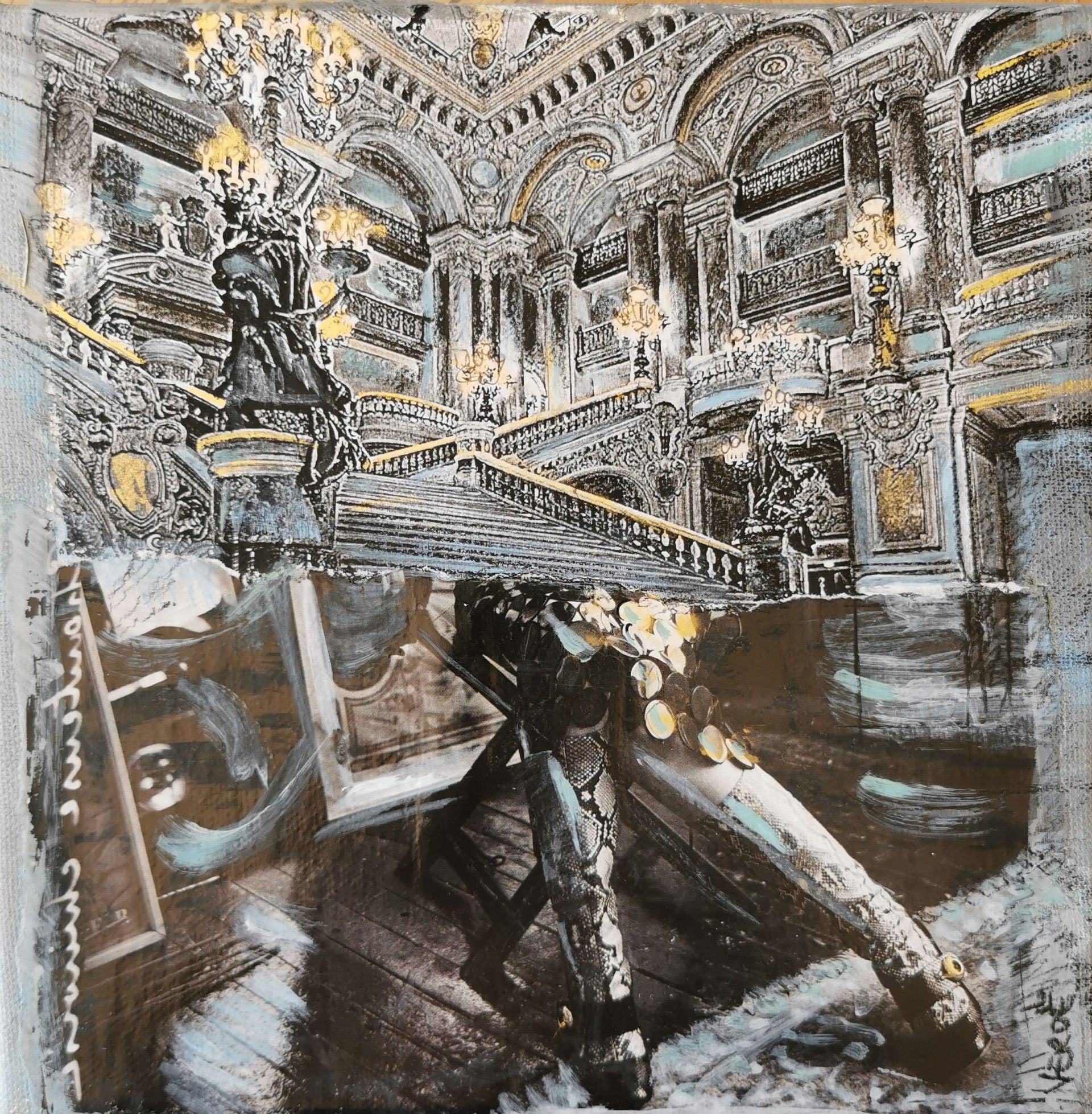 Tableau de VEROE a pour titre  STANDING OPÉRA style figuratif dim : VEROEprix:90