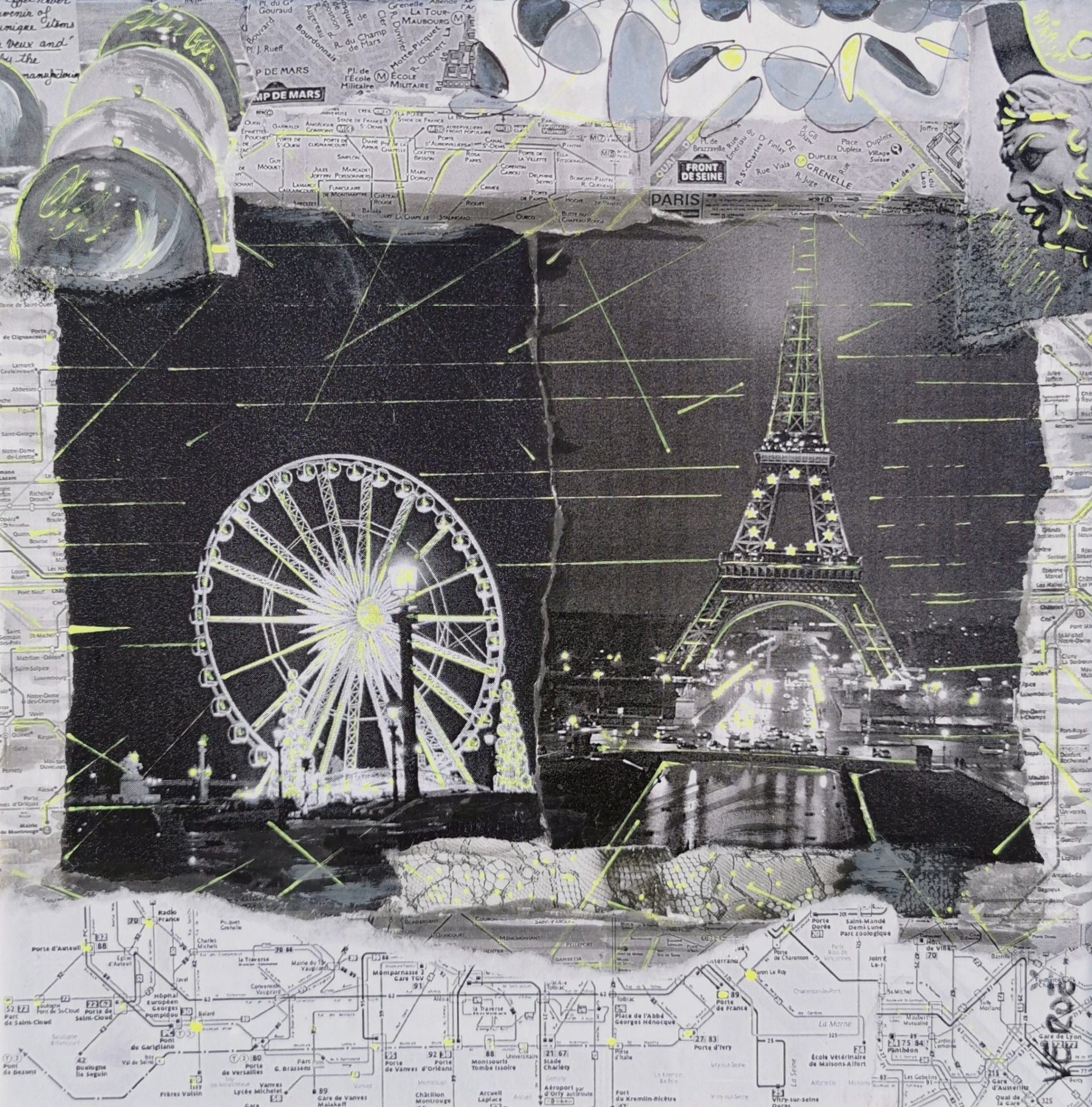 Tableau de VEROE a pour titre  PARIS BY NIGHT style figuratif dim : VEROEprix:90