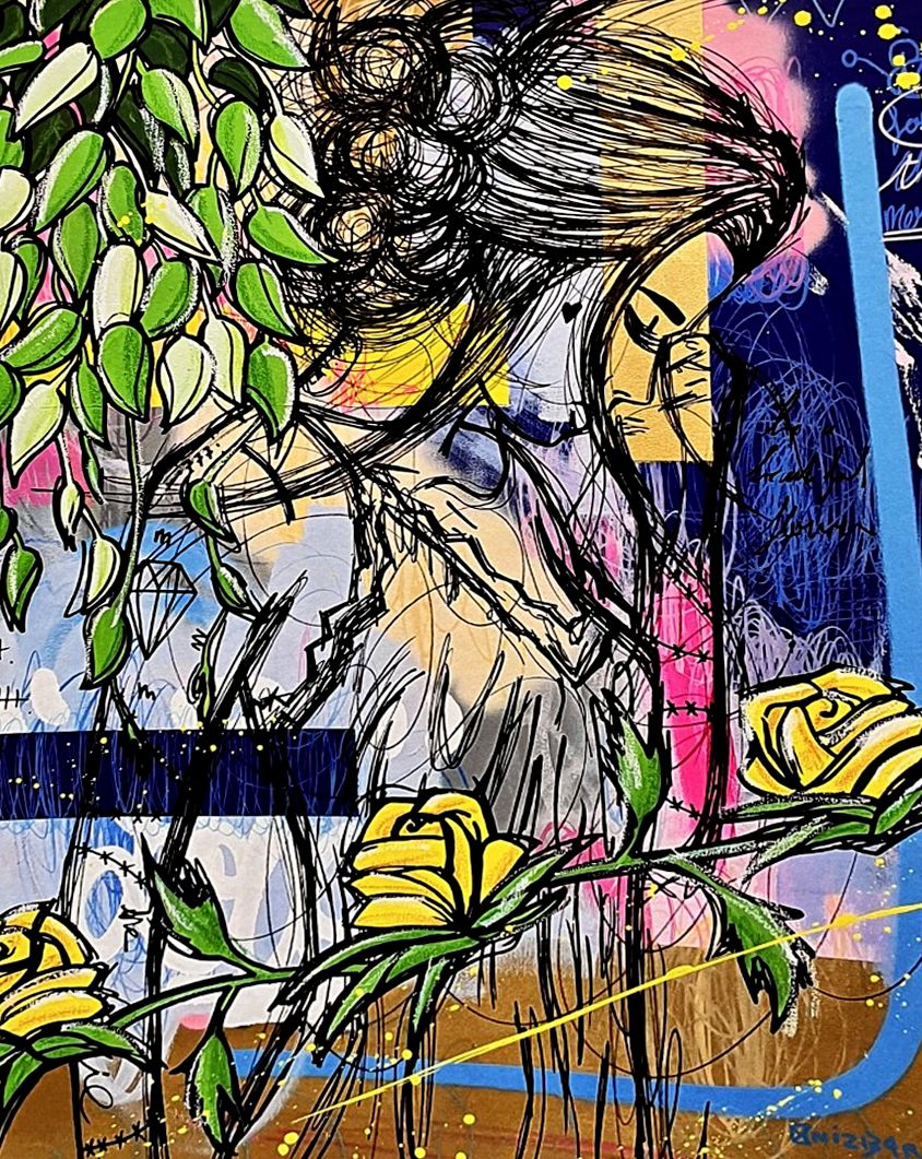 Editions d'art de ONIZBAR a pour titre  SECRET GARDEN style street pop art dim : ONIZBARprix:70