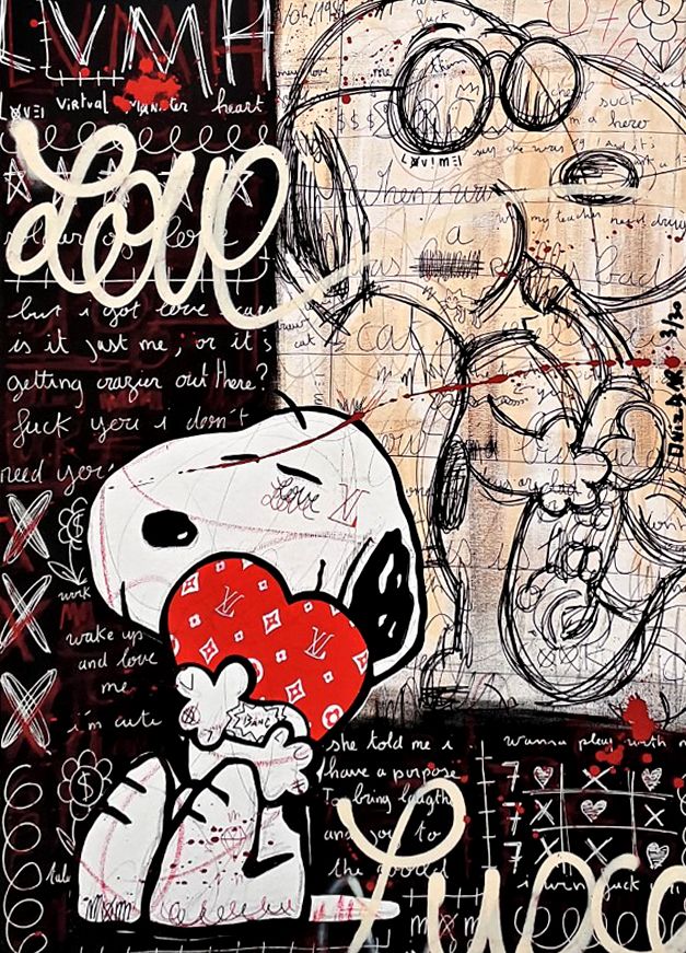 Editions d'art de ONIZBAR a pour titre  LOVE LUXE KING style street pop art, graphique dim : ONIZBARprix: