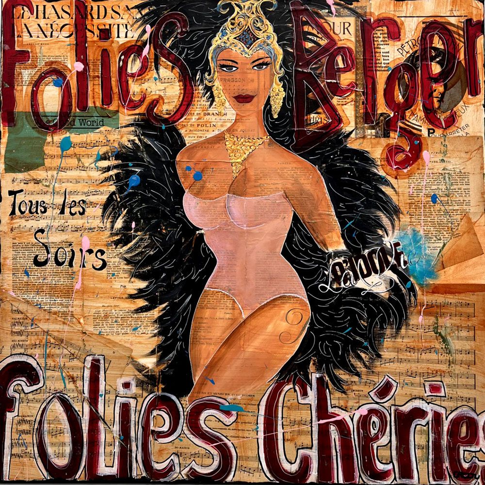Tableau de CACOU a pour titre  FOLIES BERGERES style graphique dim : CACOUprix:550