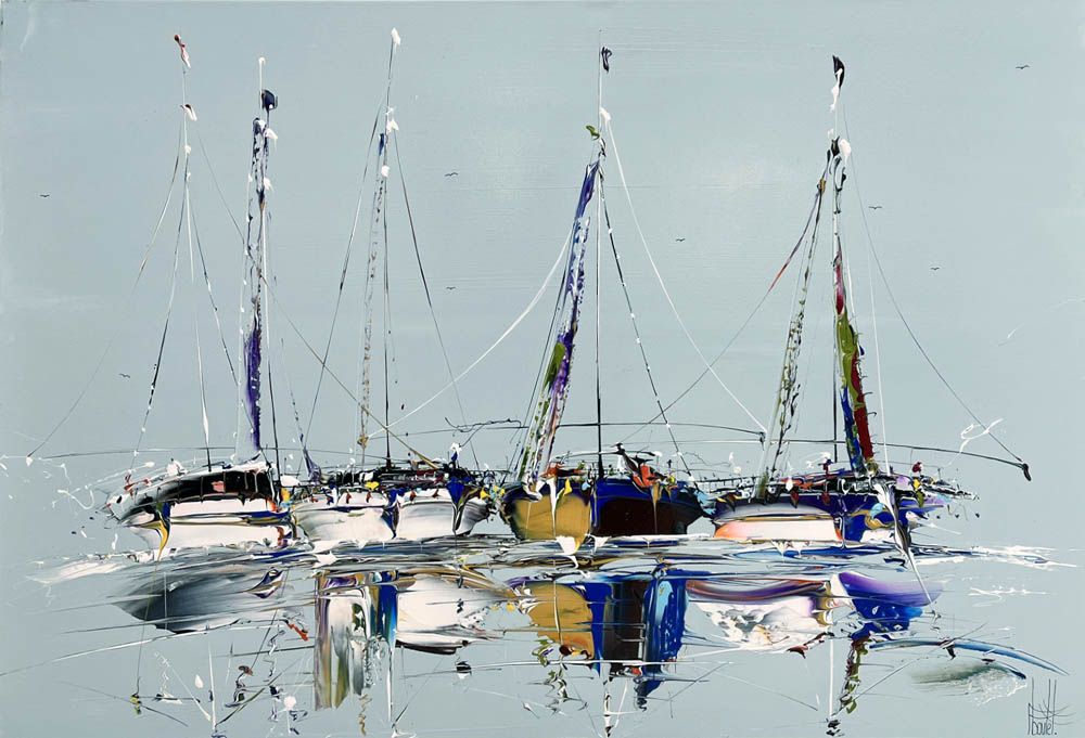 Tableau de F. BOUTET a pour titre  MARINE ABSTRAITE 82 style figuratif dim : F. BOUTETprix:1000