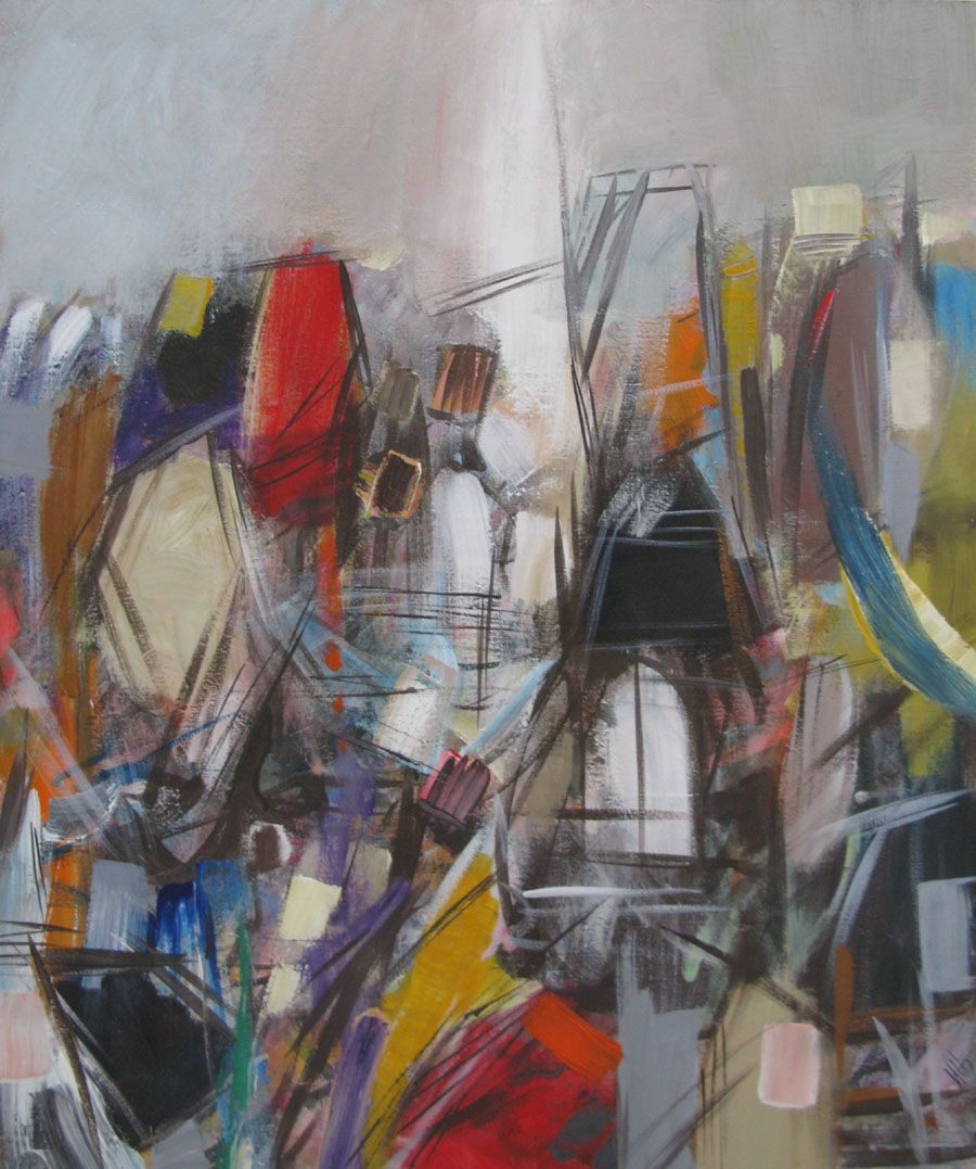 Toile abstraite format xxl CANICULE 12 – IVAN TZONEV – 100 × 81 cm