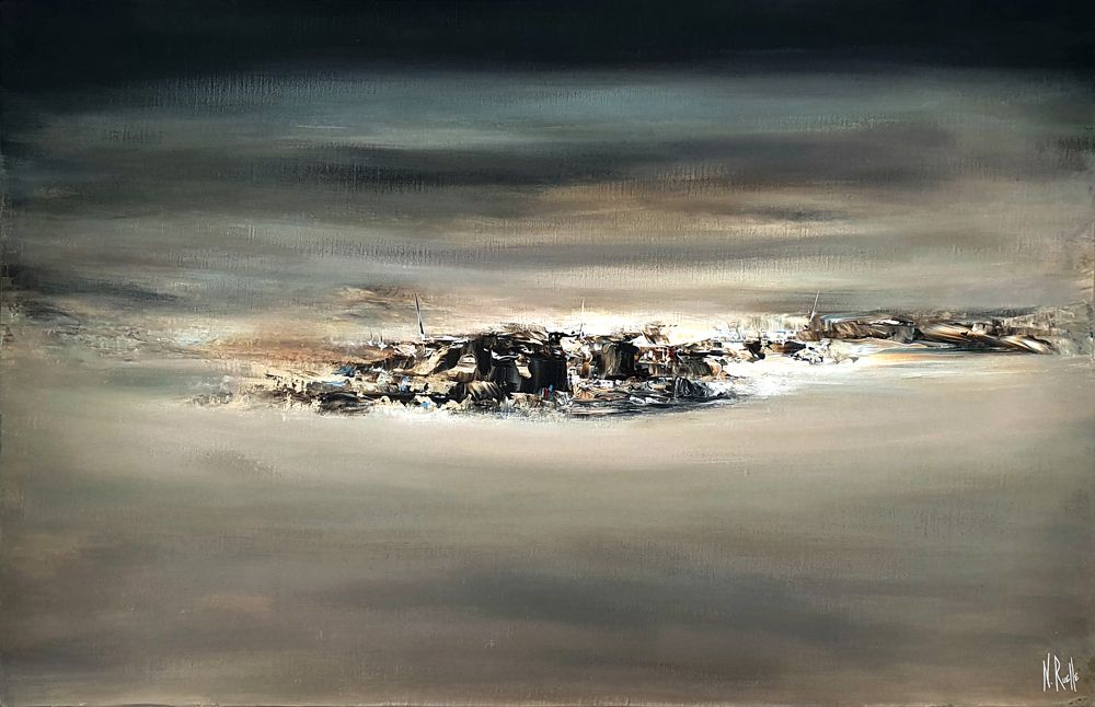 Toile abstraite format xxl LES JOURS SE SONT ENFUIS – RUELLE NICOLAS – 65 × 100 cm