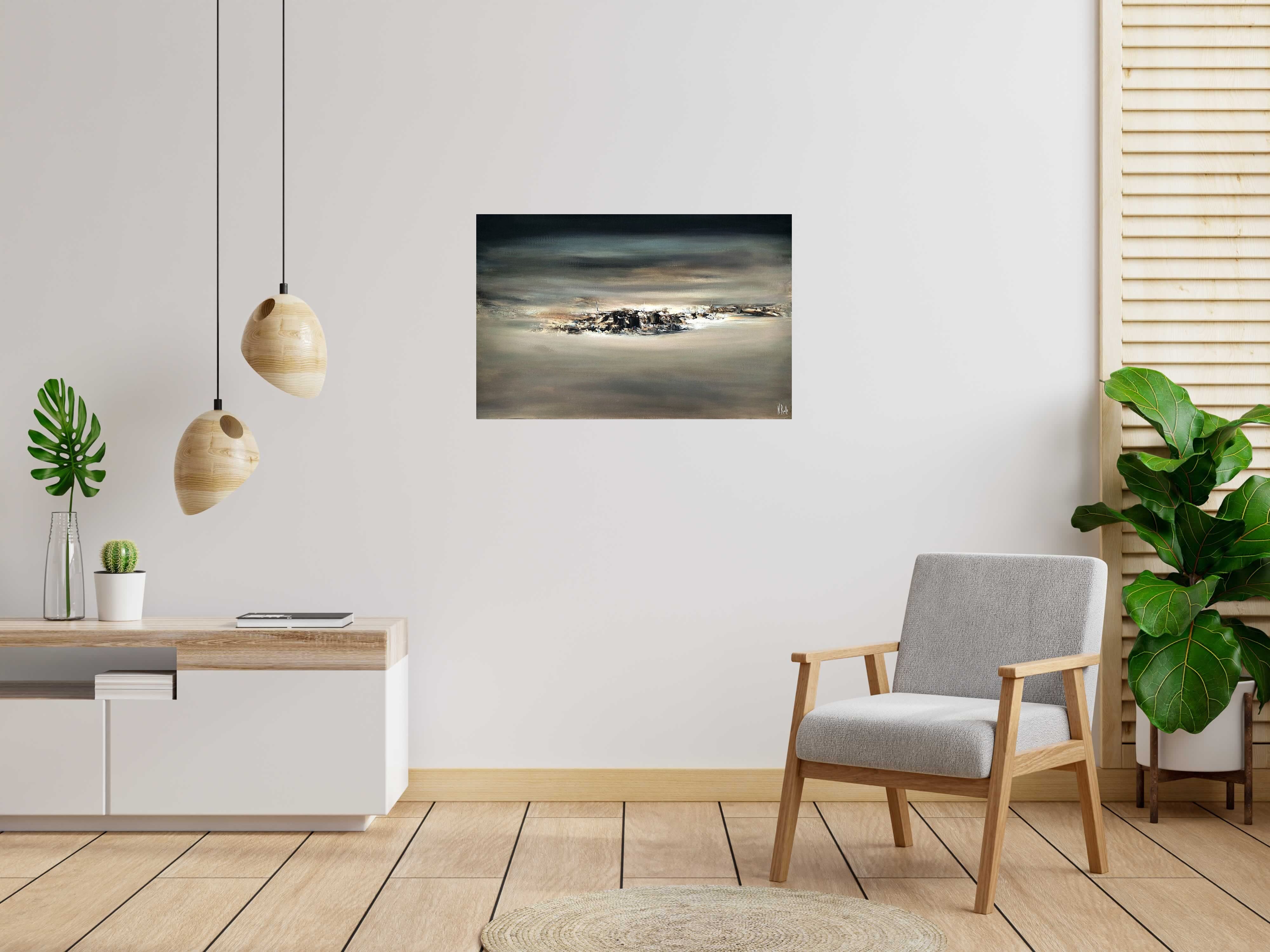 Toile LES JOURS SE SONT ENFUIS de RUELLE NICOLAS dans un intérieur – 65 × 100 cm