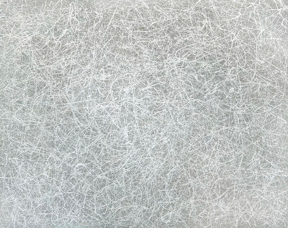 Toile abstraite grande taille blanc Blue 1 – NASH – 100 × 81 cm