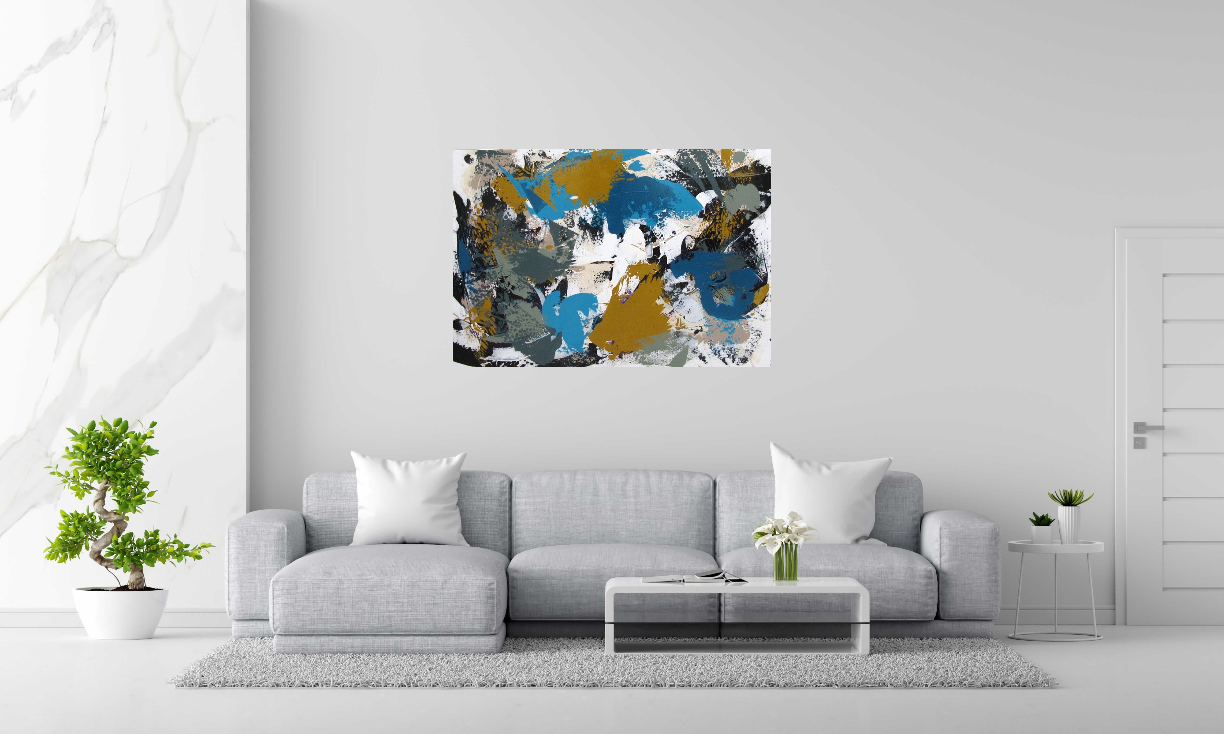 Toile ALIZEE de CELINE WEBER dans un intérieur – 89 × 130 cm
