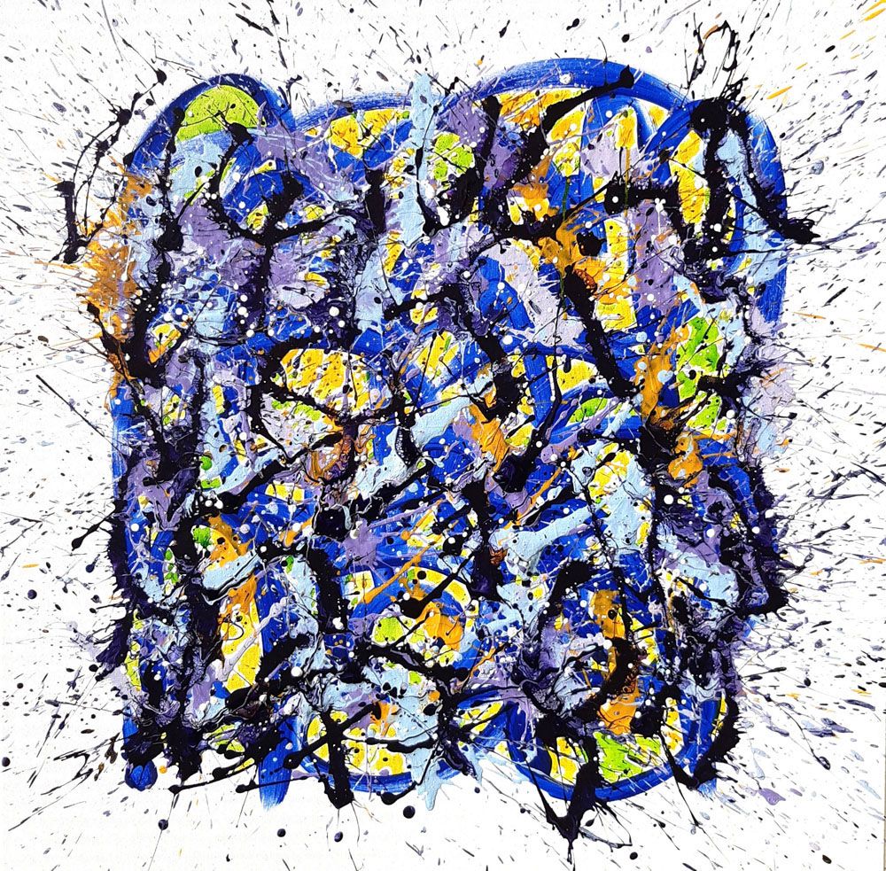 Toile abstraite grande taille NONAME A72 – STEPHANE RIME – 100 × 100 cm