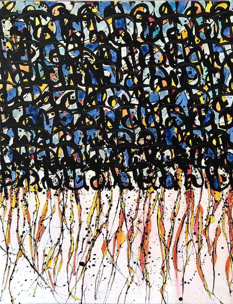 Toile abstraite grande taille NONAME  n°16 – STEPHANE RIME – 130 × 100 cm
