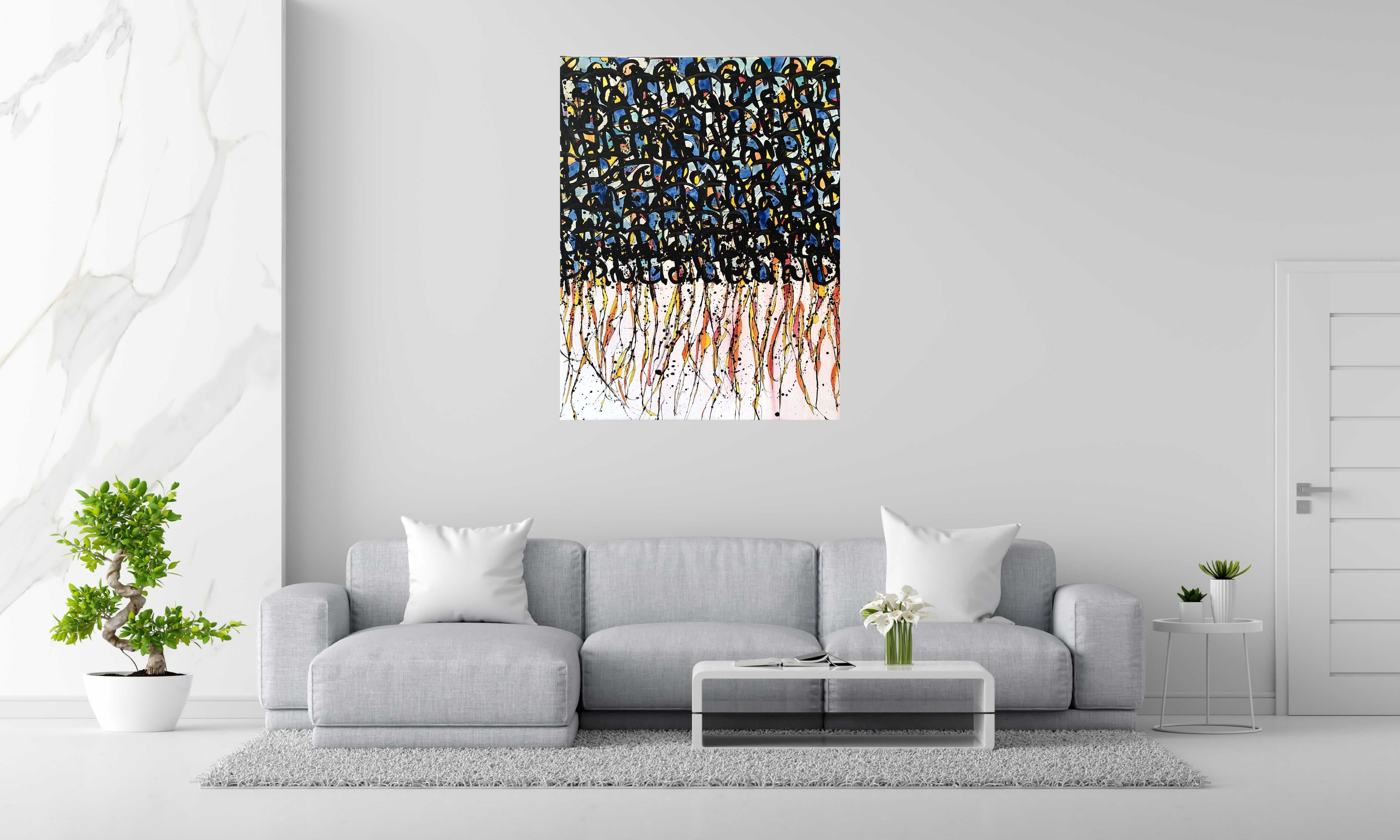Toile NONAME  n°16 de STEPHANE RIME dans un intérieur – 130 × 100 cm