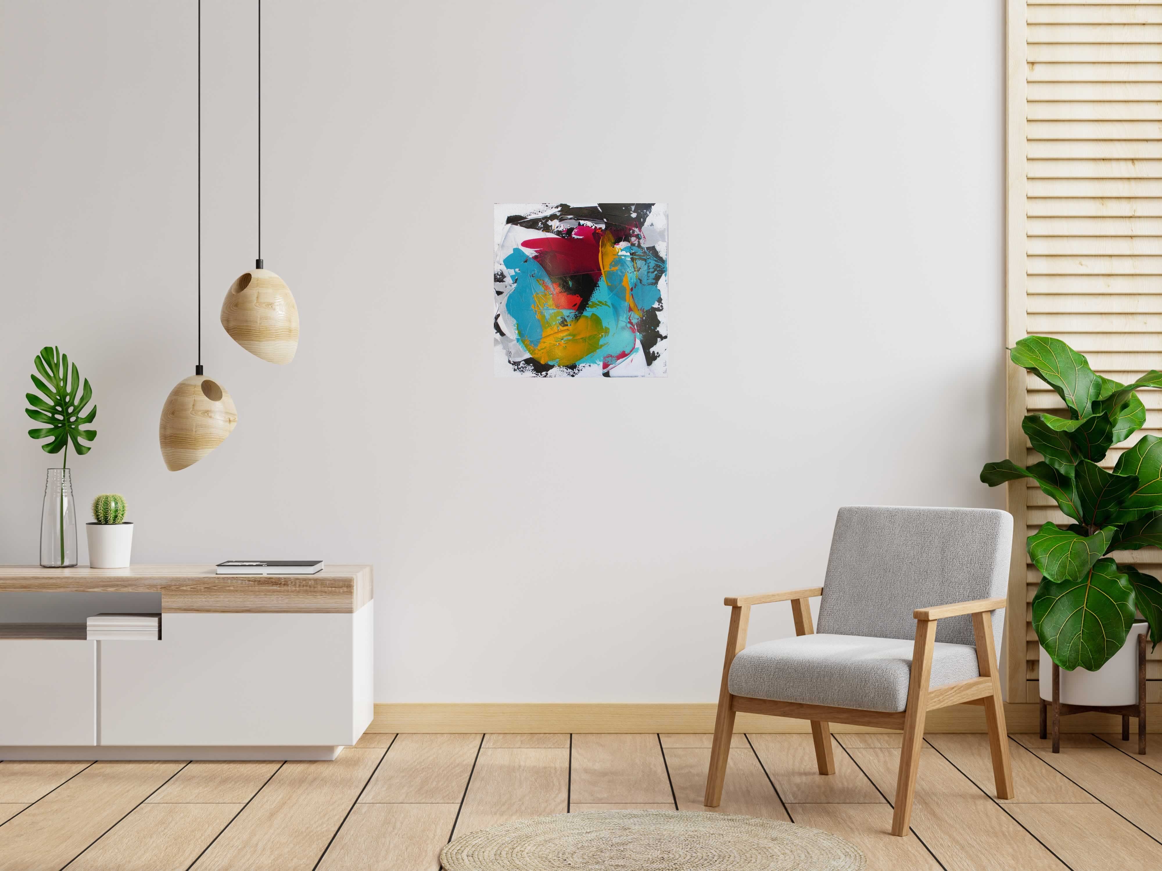 Toile ACIDULÉ 3 de CELINE WEBER dans un intérieur – 60 × 60 cm