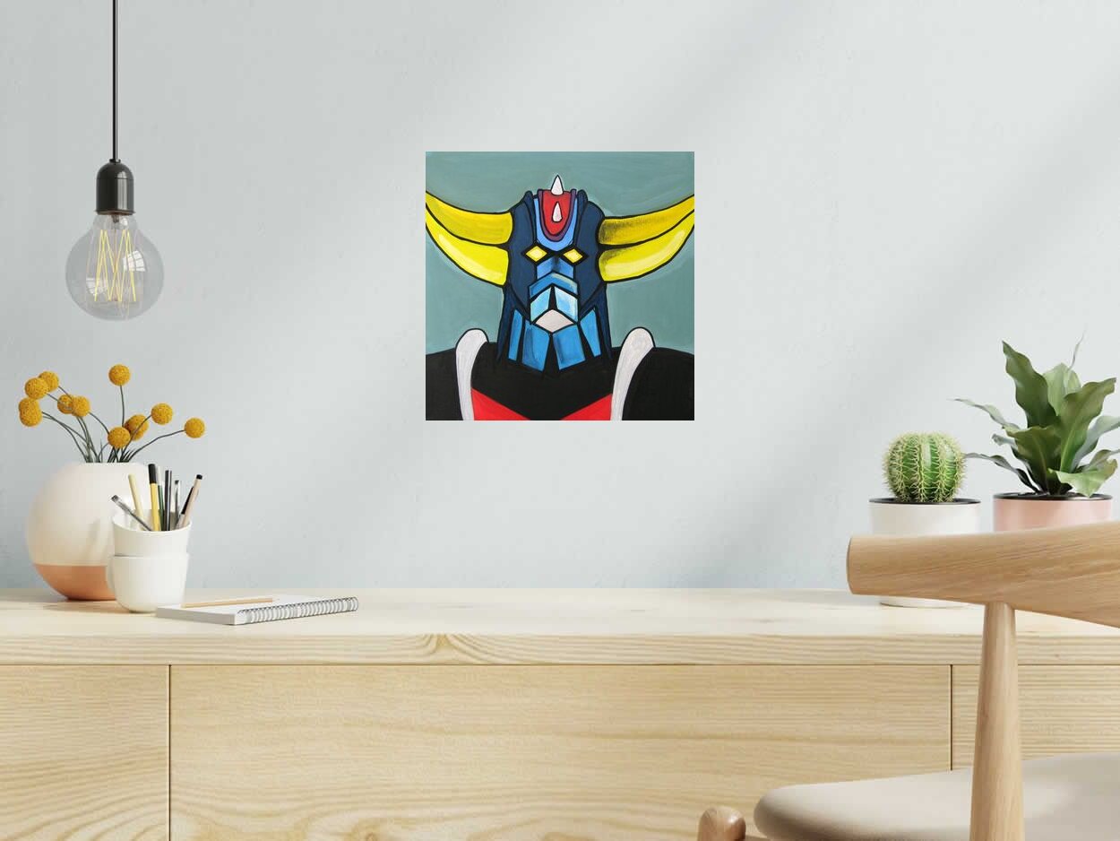 Toile GOLDORAK de TAREK dans un intérieur – 30 × 30 cm