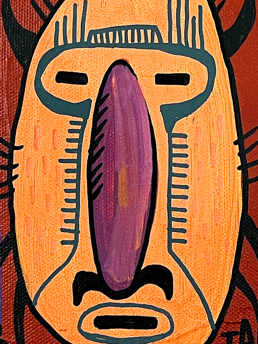 Toile Le Masque de TAREK dans un intérieur – 15 × 15 cm