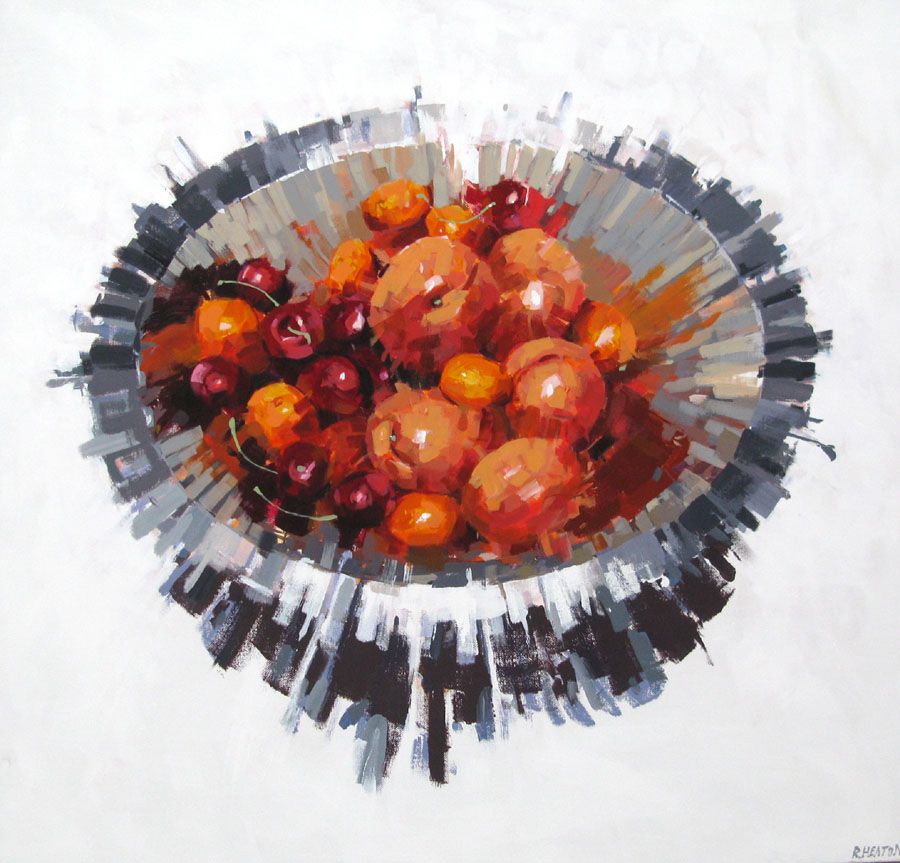 Toile figurative format xxl FRUITS ROUGES – HEATON RUDYARD – 95 × 95 cm