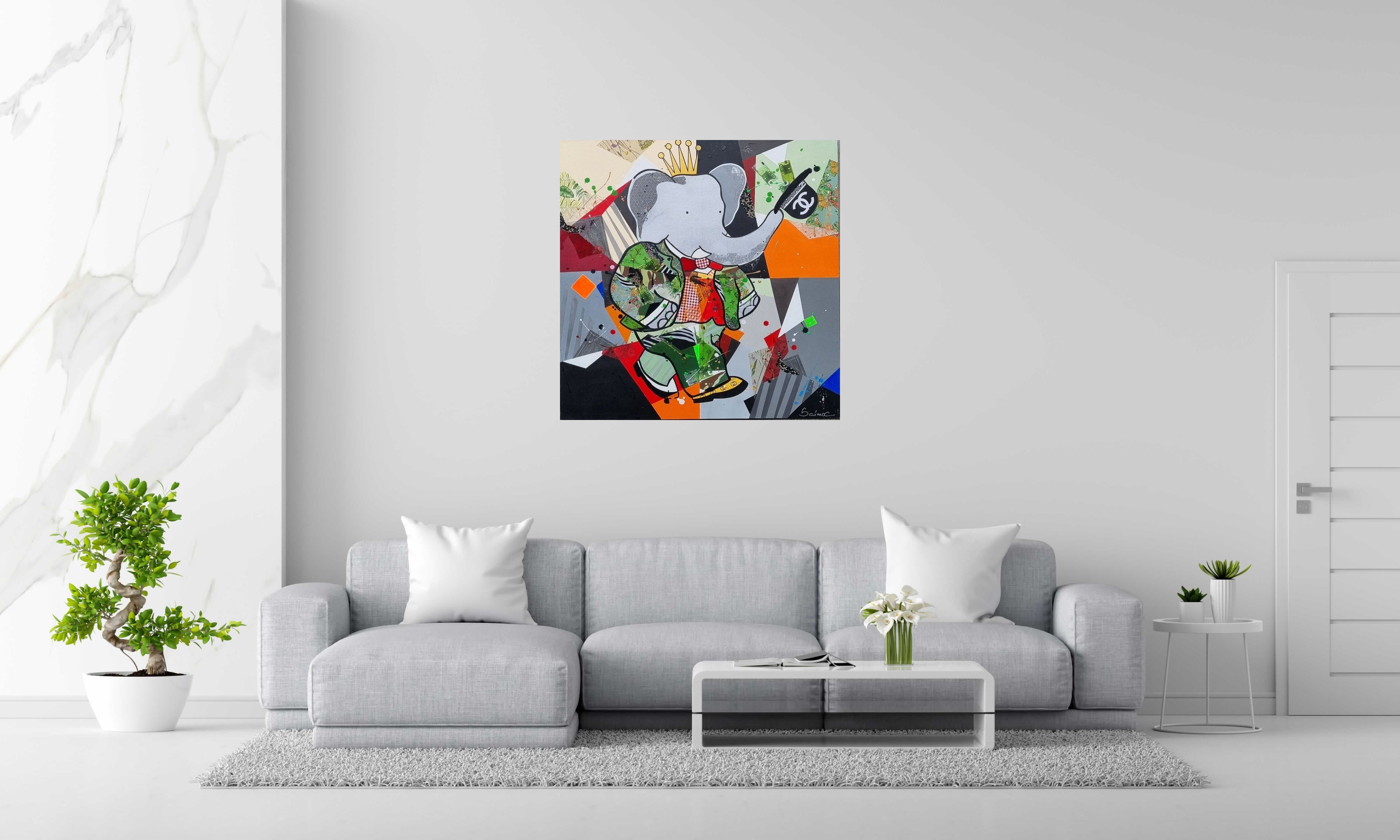 Toile BABAR de SCIMOC dans un intérieur – 100 × 100 cm