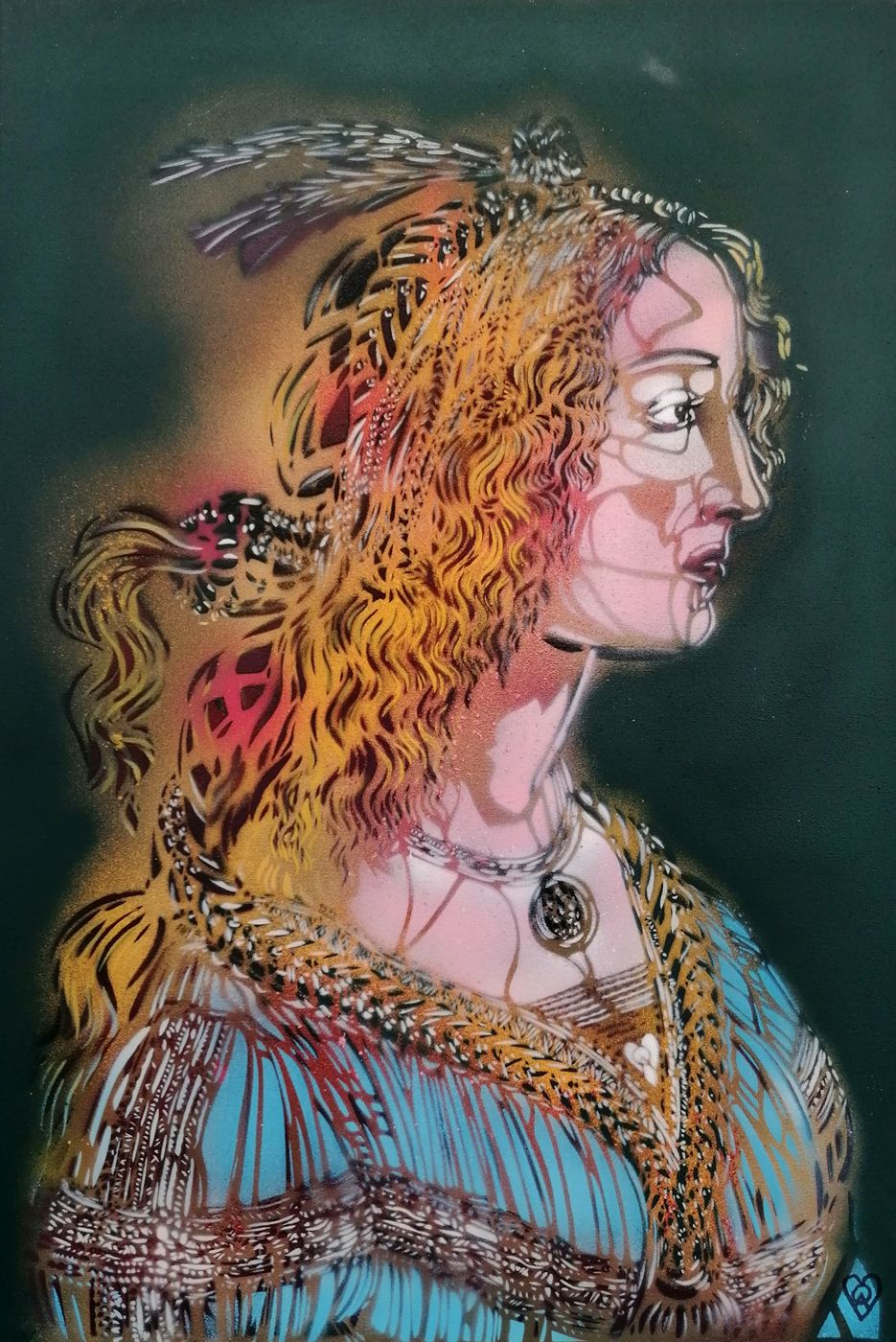 Toile figurative moyen format SIMONETTA TRIBORD – ARTISTE OUVRIER – 40 × 60 cm