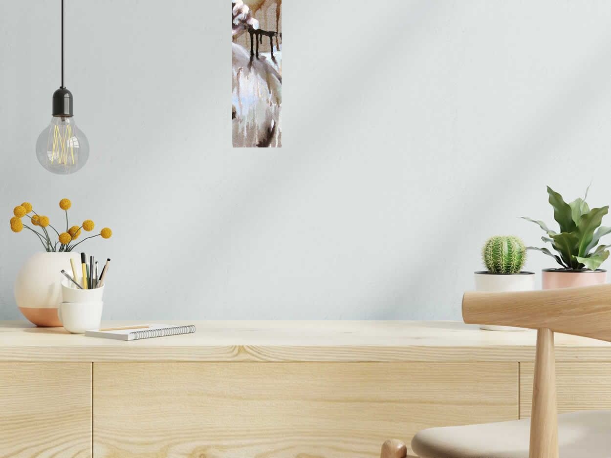 Toile FANTOME JAPONAIS de DAMIEN LEGRAIN dans un intérieur – 90 × 30 cm