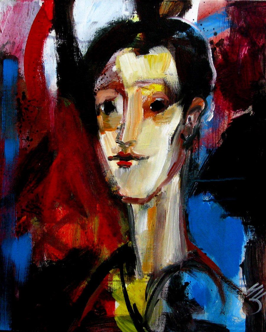 Toile figurative moyen format PORTRAIT 4 – IVAN TZONEV – 55 × 46 cm