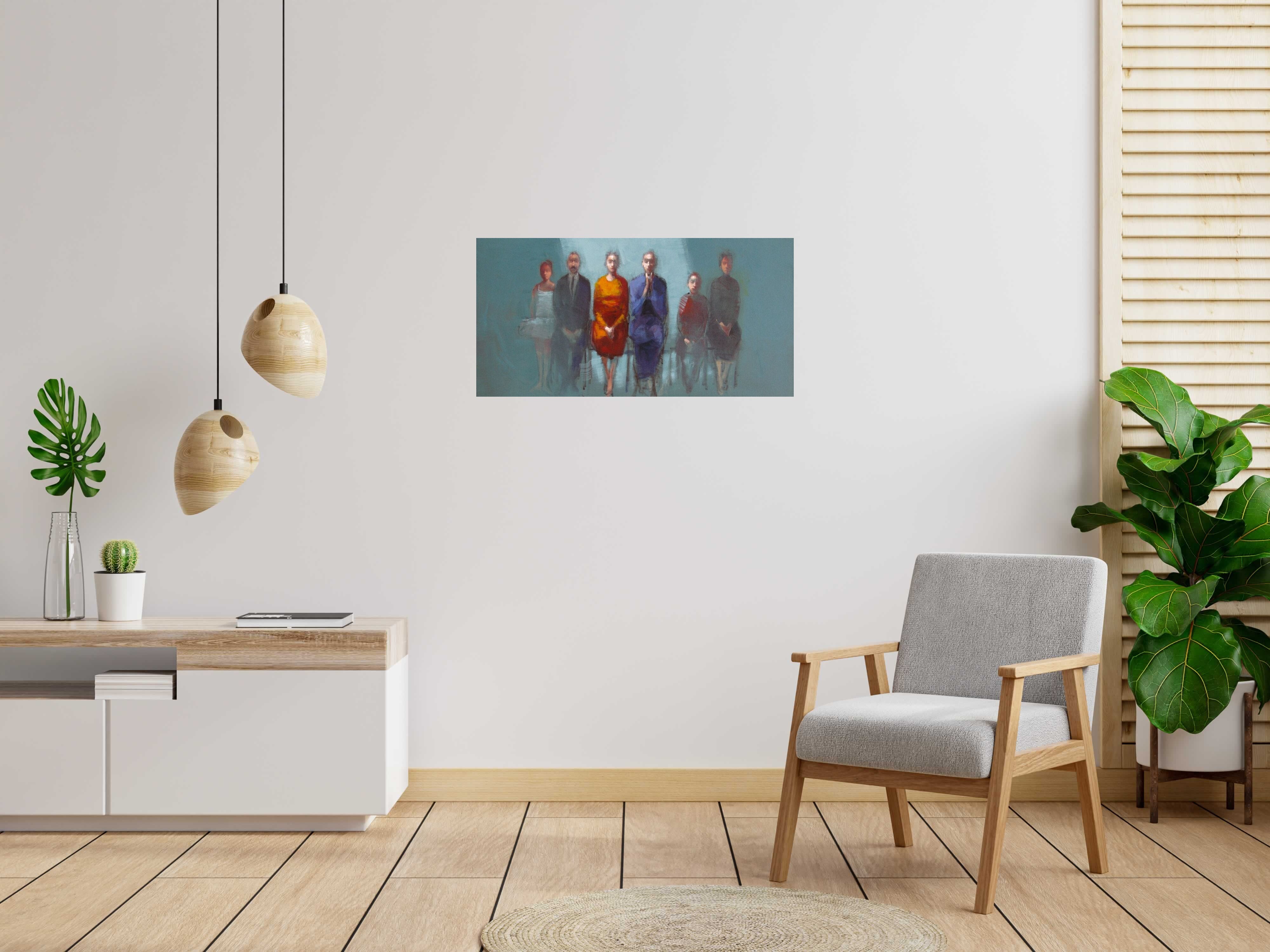 Toile The artist's funeral de OLIVIER MASSEBEUF dans un intérieur – 100 × 50 cm