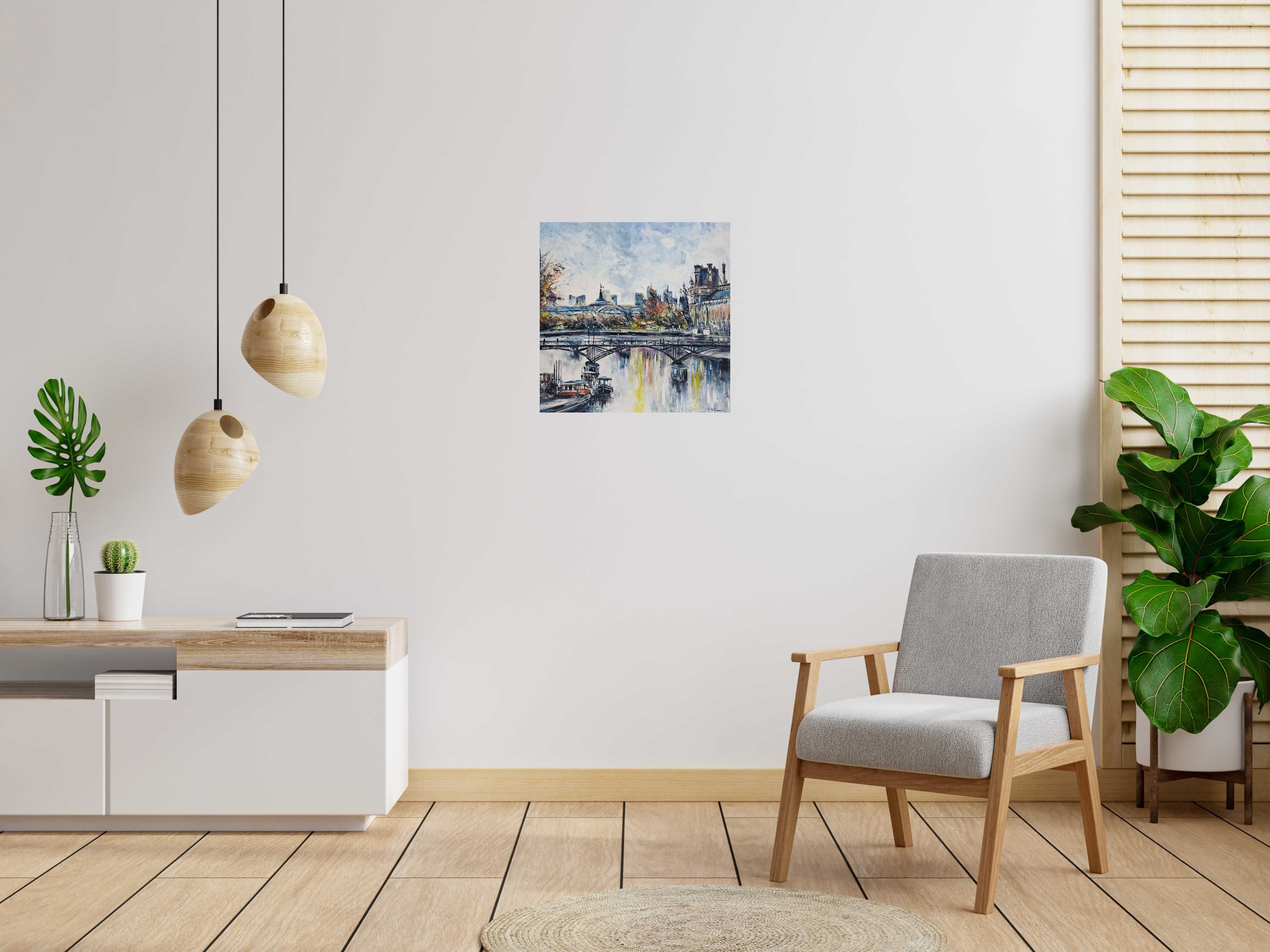 Toile Pont des Arts, Paris de PHIL dans un intérieur – 60 × 60 cm
