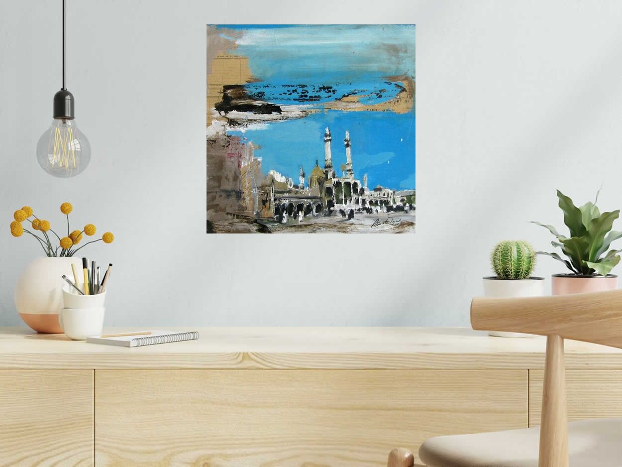 Toile MEZQUITA de ARANCHA TEJEDOR dans un intérieur – 42 × 42 cm