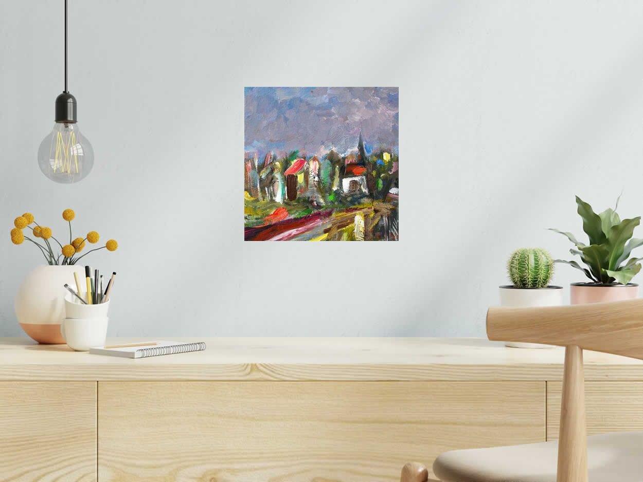 Toile SELO-H de IVAN TZONEV dans un intérieur – 30 × 30 cm