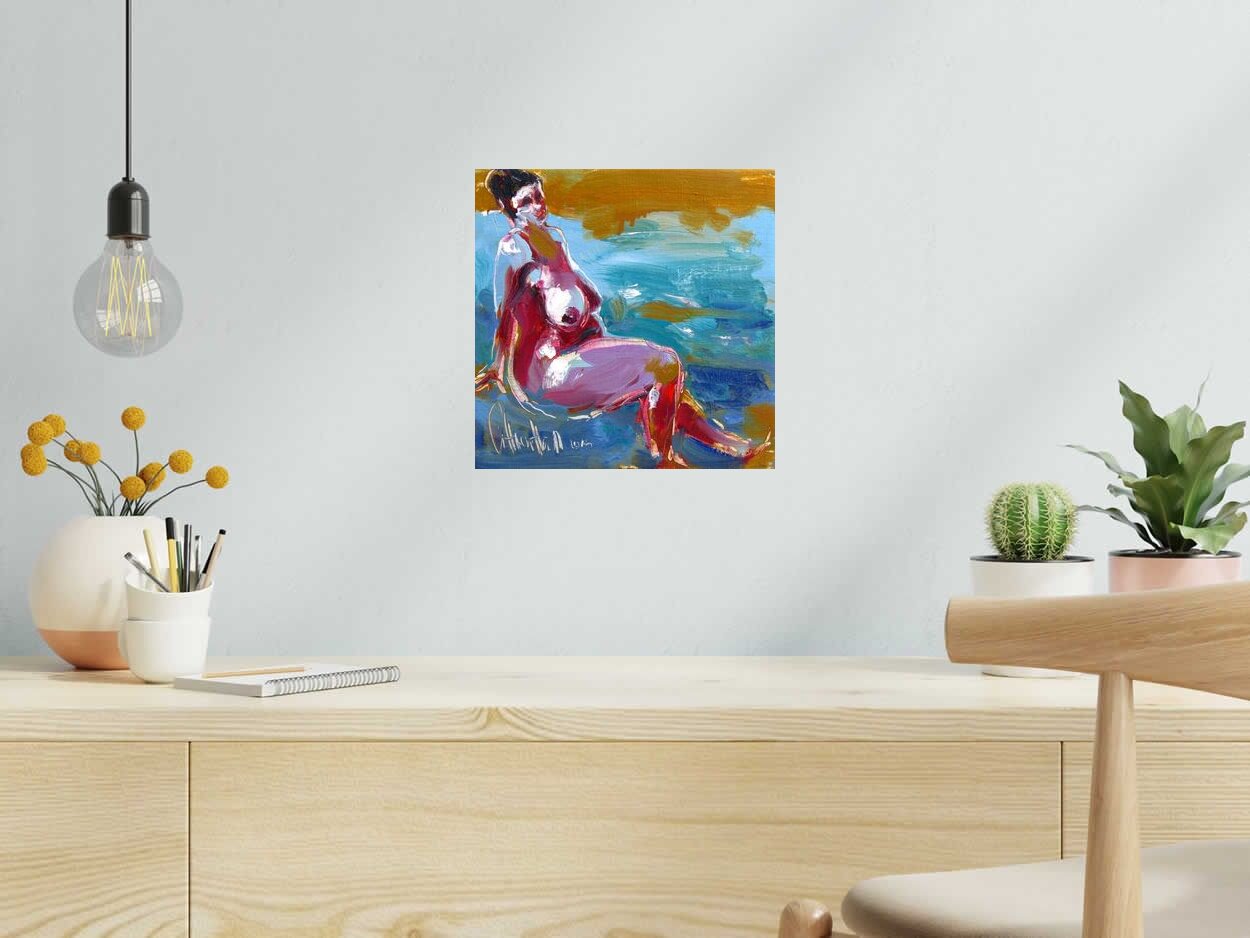 Toile Svetlana 2 de OLENA SINIUHINA dans un intérieur – 30 × 30 cm