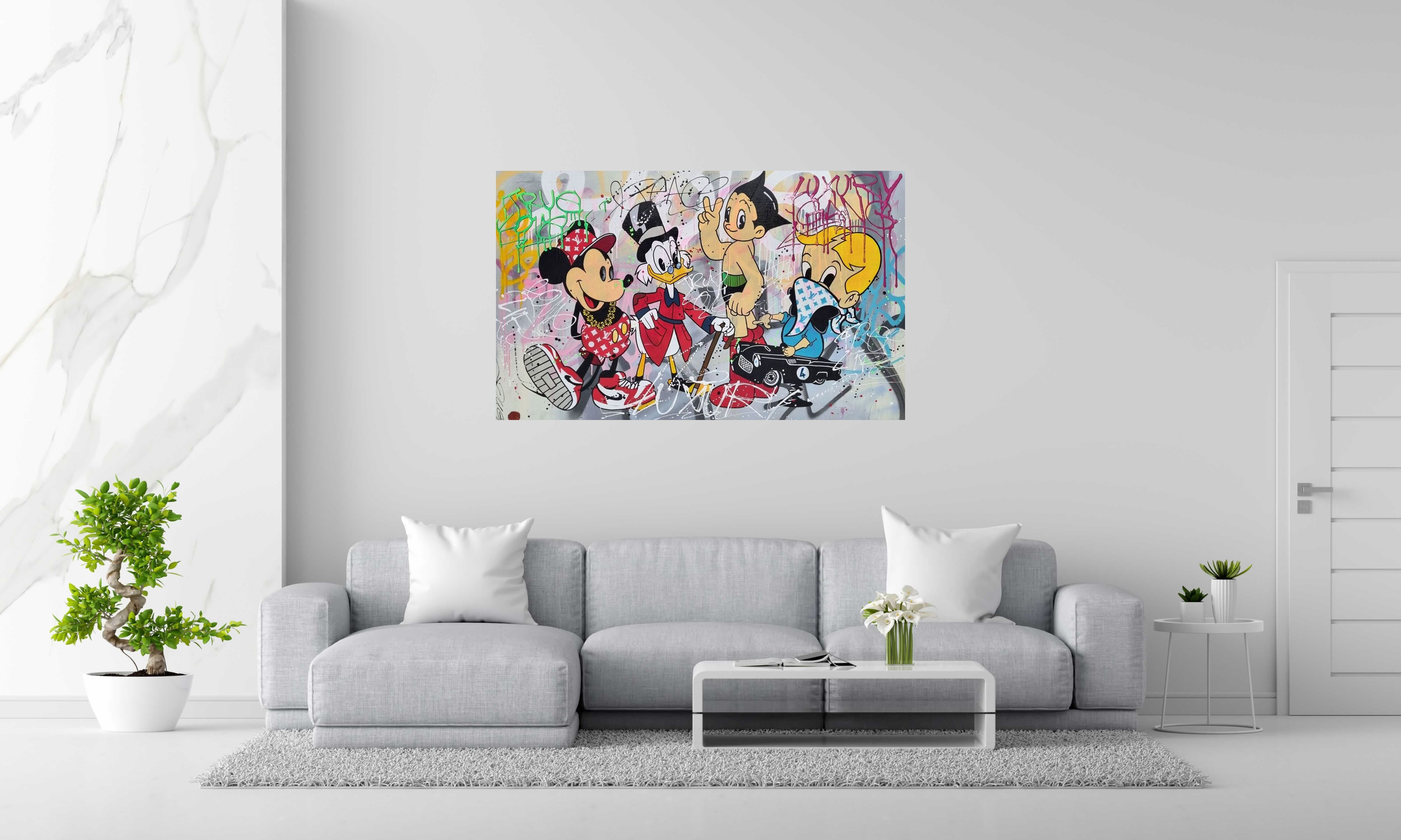 Toile QUATRO LUXURY de JUG dans un intérieur – 89 × 146 cm