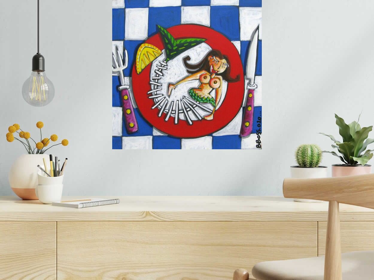 Toile PLAT DU JOUR de B BOSS dans un intérieur – 50 × 50 cm