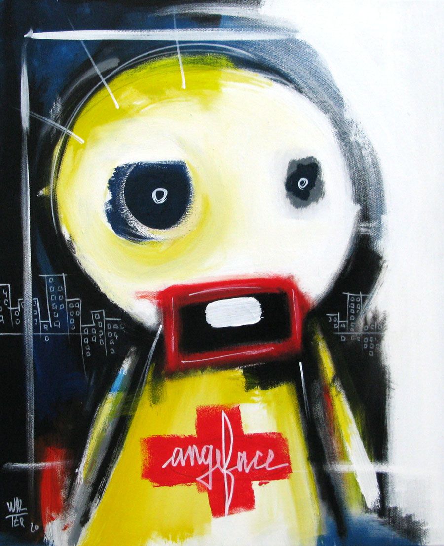 Toile graphique moyen format ANGEFACE – WALTER – 61 × 50 cm