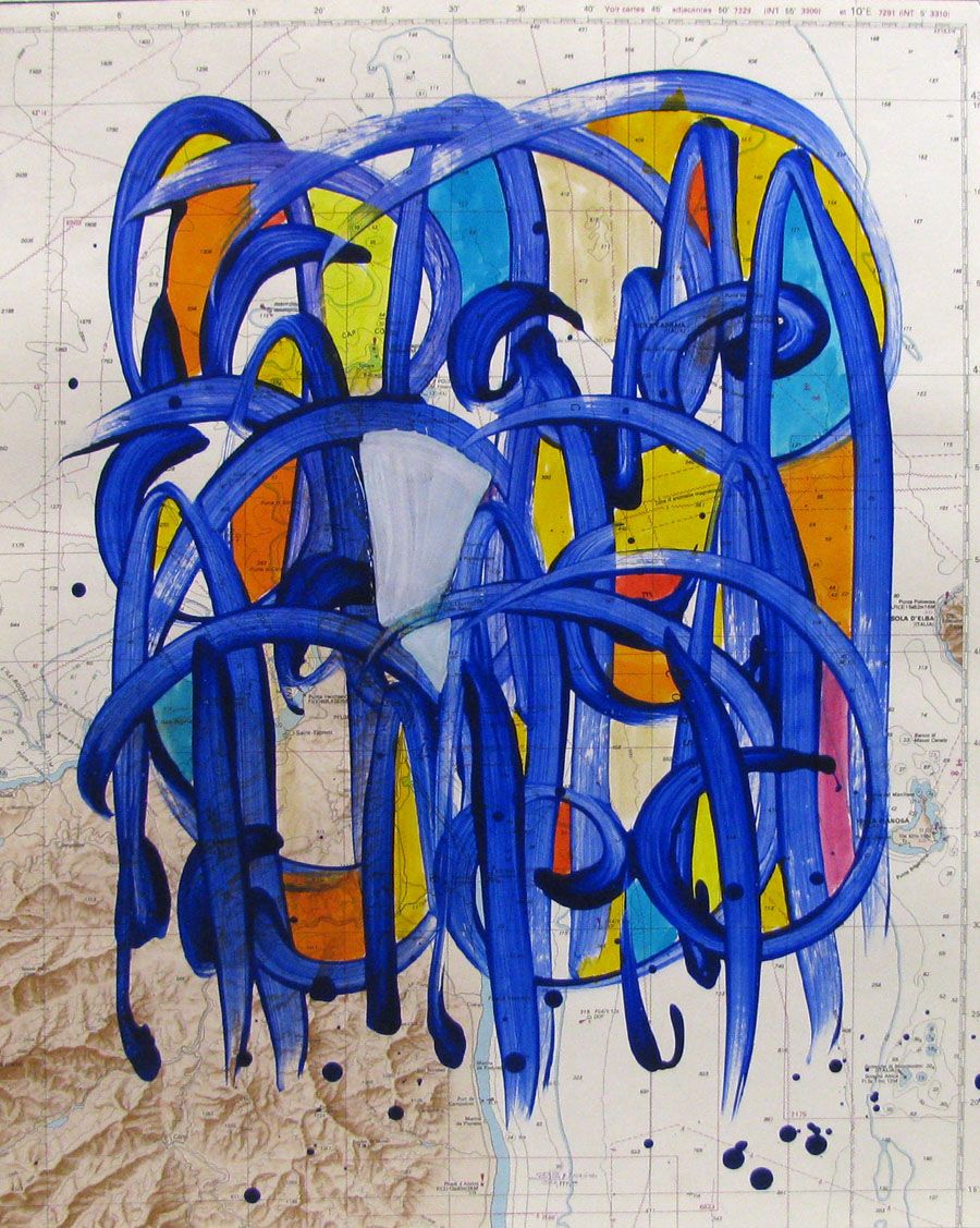 Toile graphique petit format NONAME CARTE MARITIME N°18 – STEPHANE RIME – 50 × 40 cm